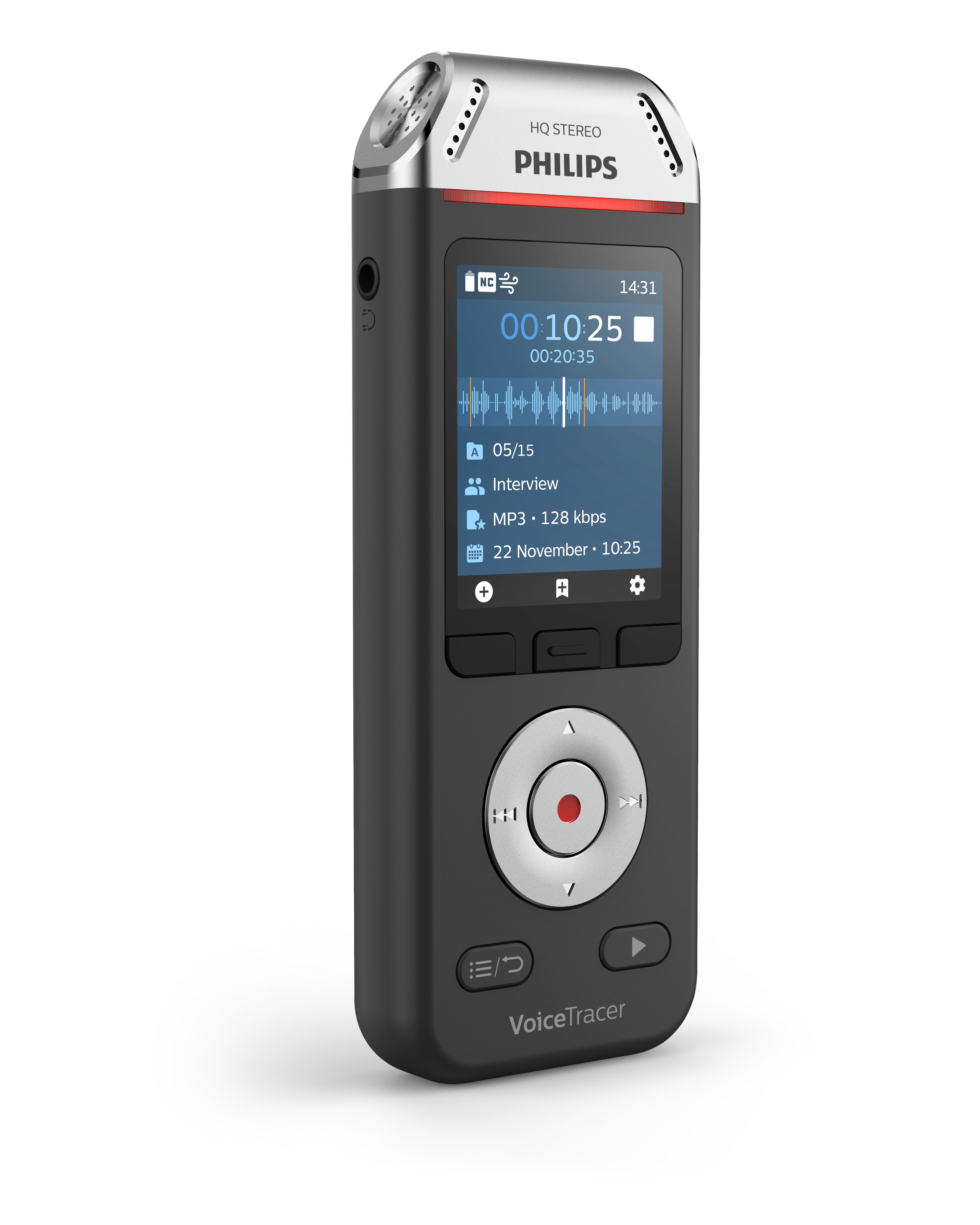 Philips DVT2110 Digitales Diktiergerät (Stereo, Großes Farbdisplay)