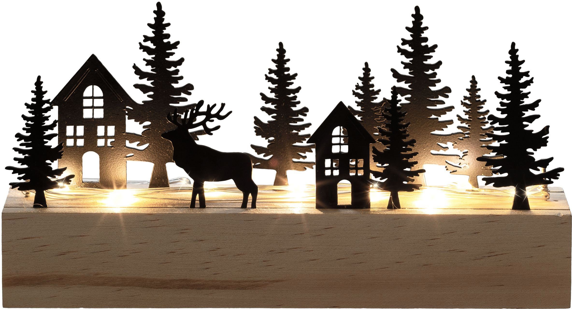 Creativ light LED Dekoobjekt »Weihnachtsdeko«, Landschaft mit Tannen