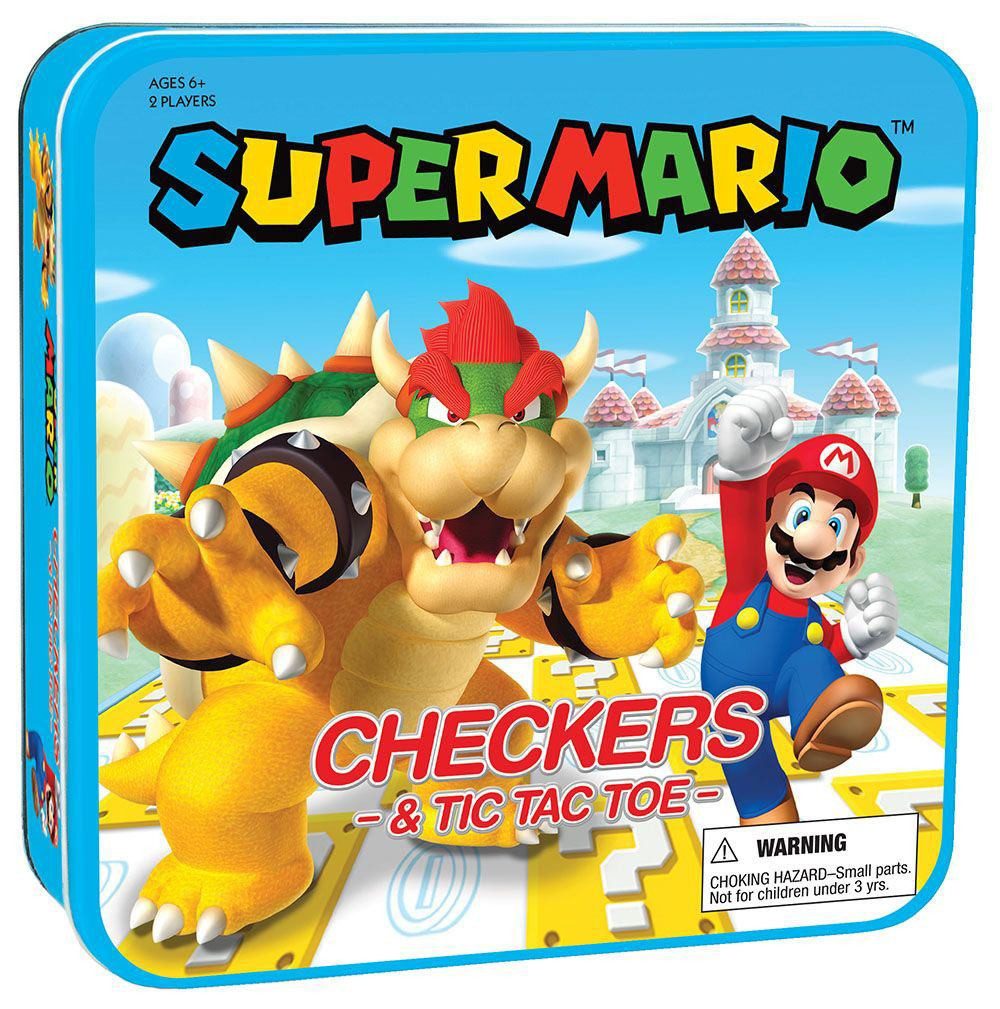 USAopoly Игрыsammlung Super Mario Brettspiel Dame & Tic-Tac-Toe Mario vs. Bowser