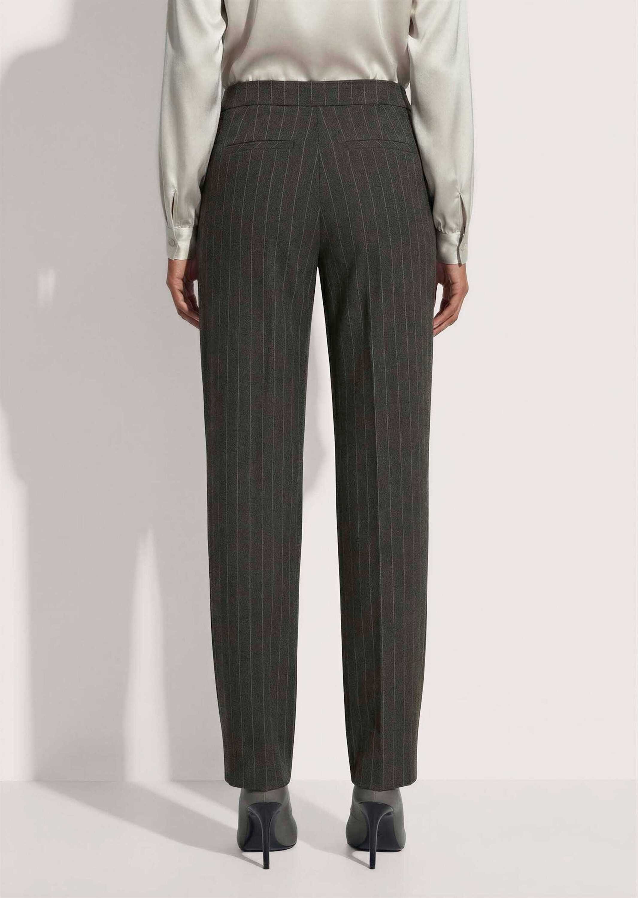 MADELEINE Bundfaltenhose Barrel-Leg-Hose mit Nadelstreifen Ziergürtel, Bundfalten, Hakenverschluss & schräge Eingrifftaschen