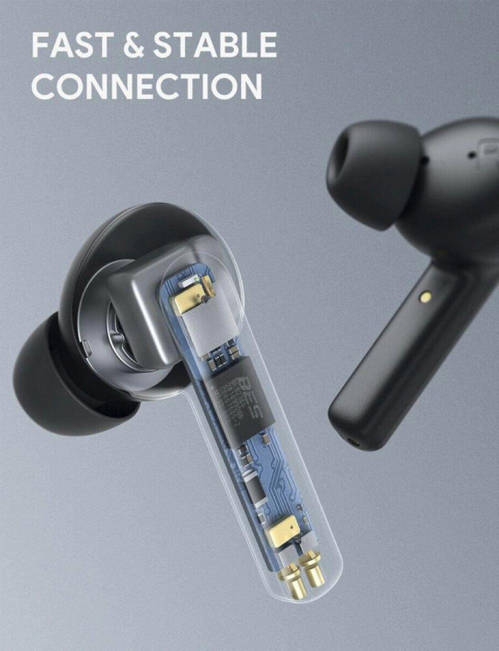AUKEY EP-N5 Earbuds wireless In-Ear-Kopfhörer (Sprachassistent, Bluetooth, Noise Cancelling, IPX5, BT5, 35h Spielzeit)