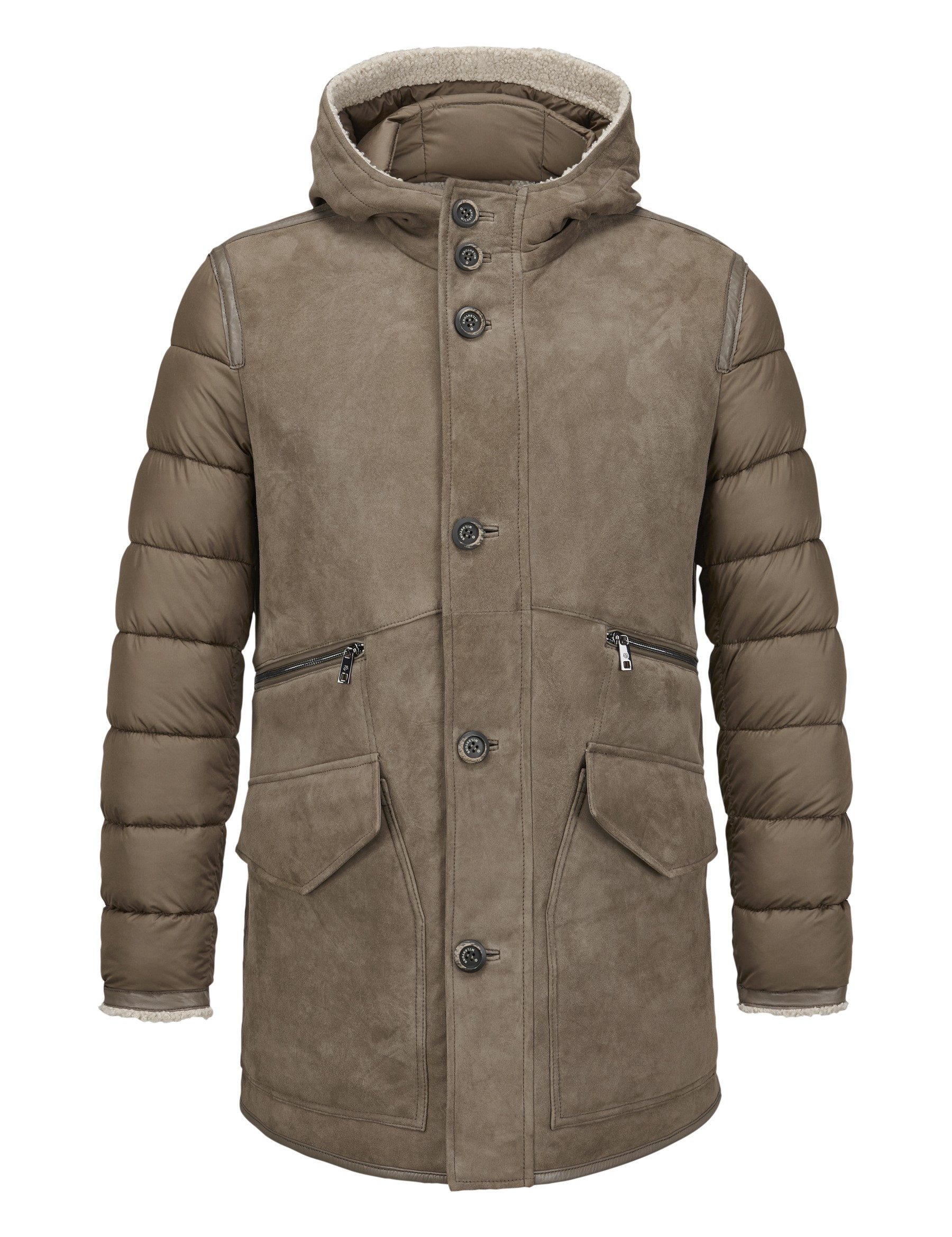Milestone Parka MSEmmerson aus Ziegenvelours mit weichem Fell auf der Innenseite