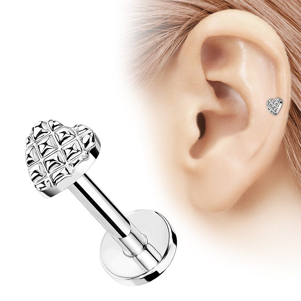 Taffstyle Piercing-Set Tragus Ohr Knorpel Helix Piercing Herz Muster, Steck günstig online kaufen