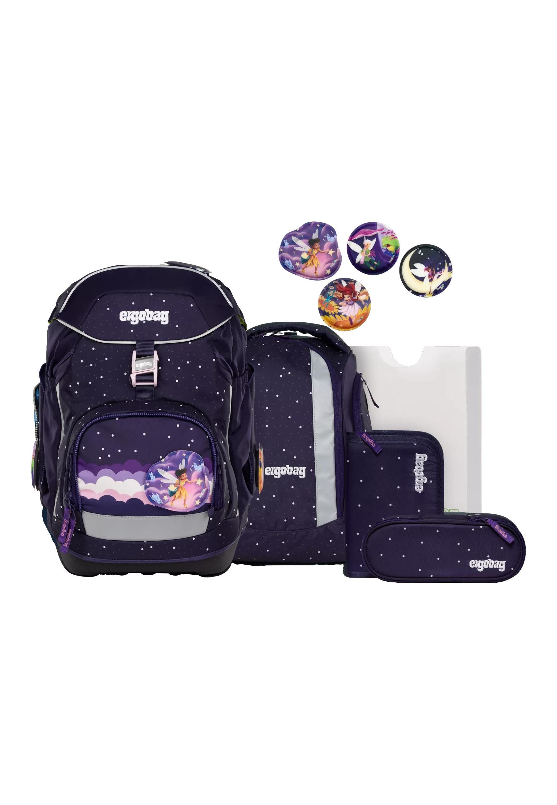 ergobag Schulranzen pack Set (6-tlg., 6-teiliges Set), größenverstellbares Rückensystem