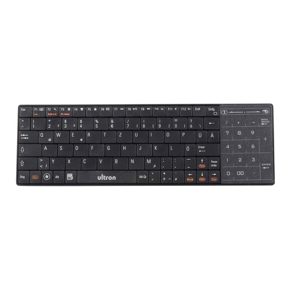 Ultron UMT-BT Fashion black PC-Tastatur (kabellos, Touchpad, Bluetooth, Schwarz)