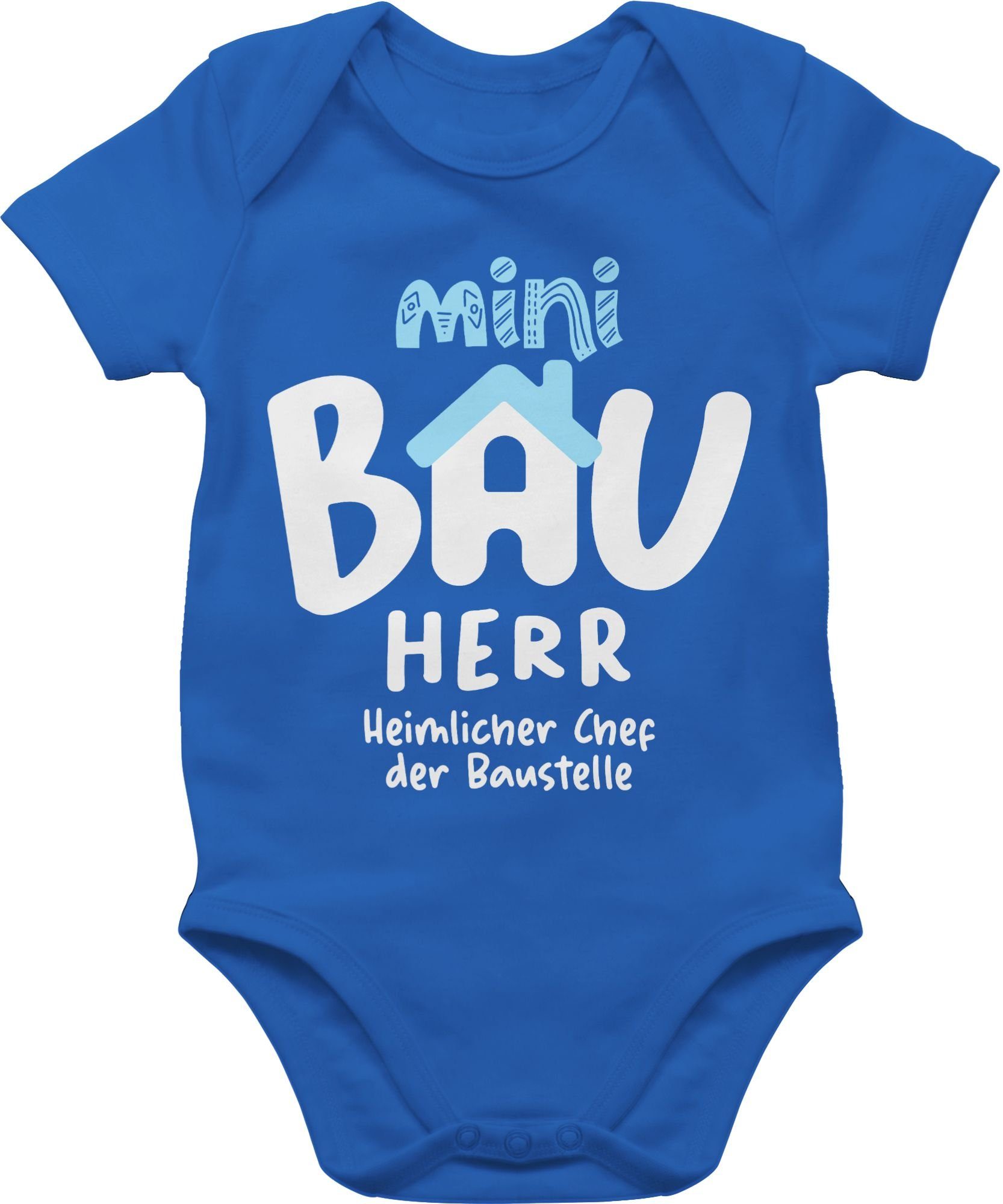 Shirtracer Shirtbody Mini Bauherr weiß Sprüche Baby 1 Royalblau