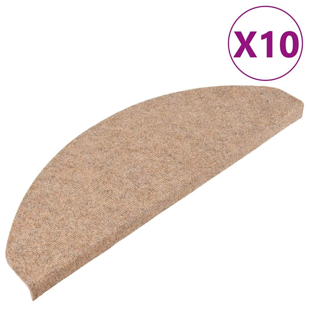 vidaXL Stufenmatte Stufenmatten Selbstklebend 10 Stk. Beige 65x22,5x3,5 cm, Andere, Höhe: 3.5 mm