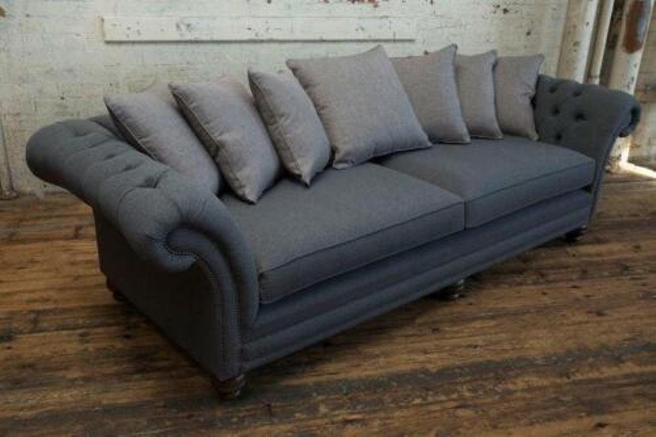 JVmoebel 4-Sitzer XXL Big Sofa 4 Sitzer Couch Chesterfield Polster Garnitur Stoff Textil