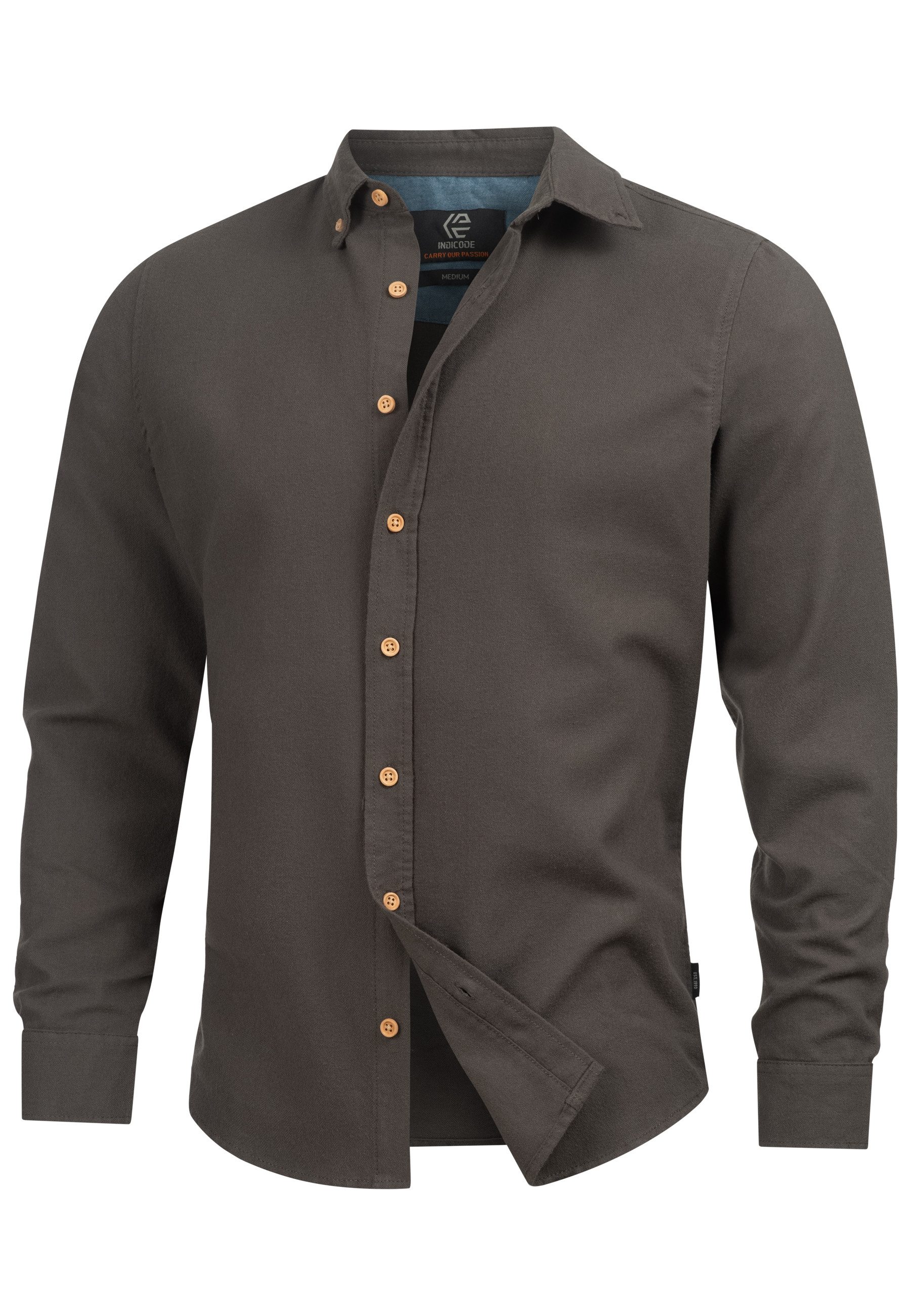 Indicode Langarmhemd Herren Riverside Herrenhemd Langarm Langarmhemd mit Bu günstig online kaufen