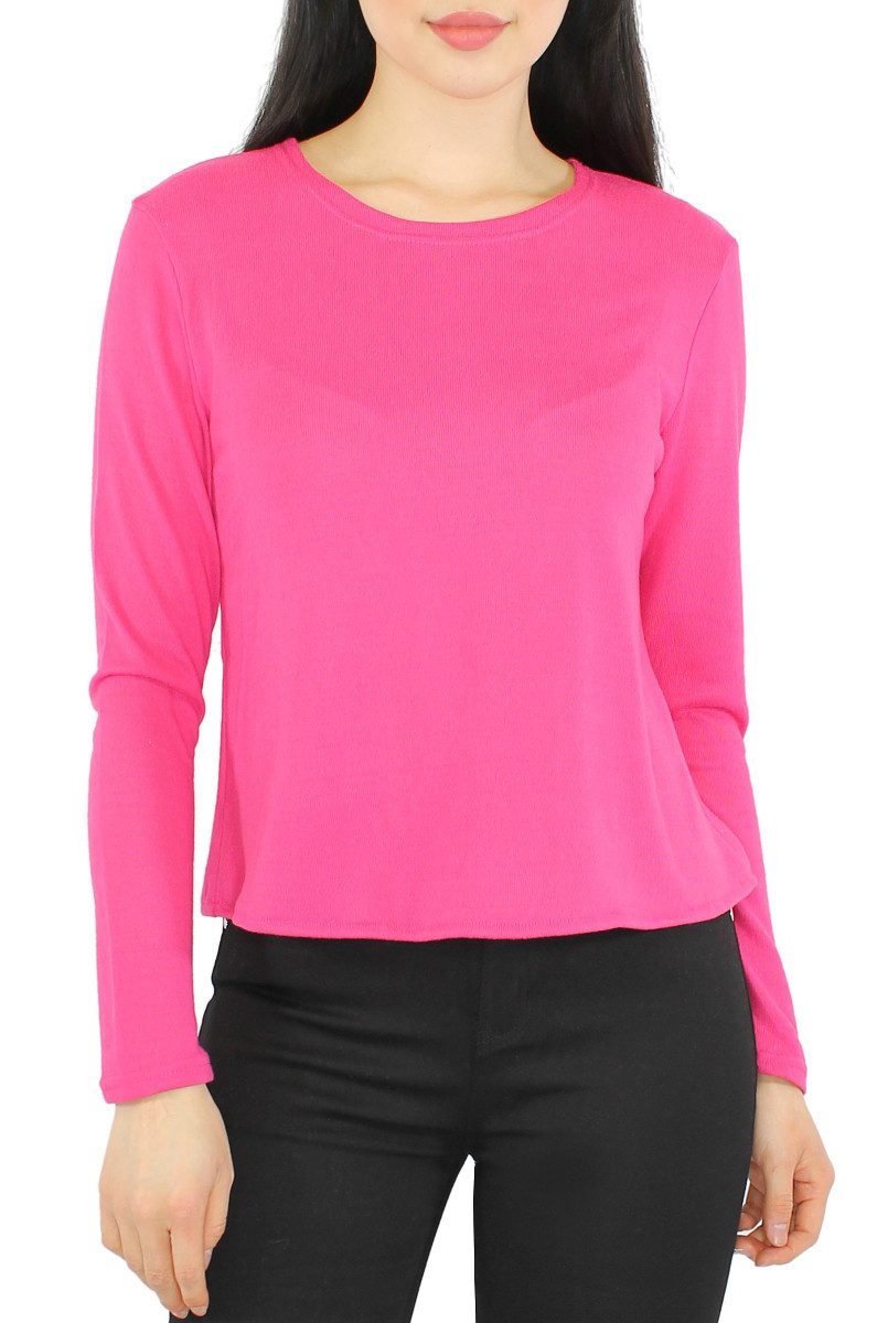 dy_mode Langarmshirt Damen Rundhals Shirt – günstig online kaufen