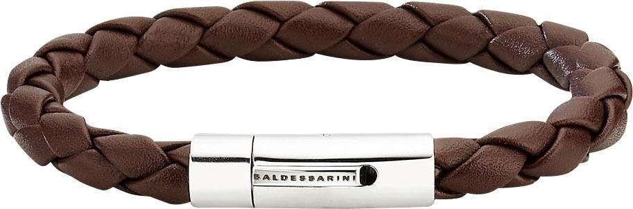 BALDESSARINI Silberarmband Baldessarini Herren-Armband Edelstahl, Leder,  Wir liefern Ihr Schmuckstück eleganter Produktverpackung