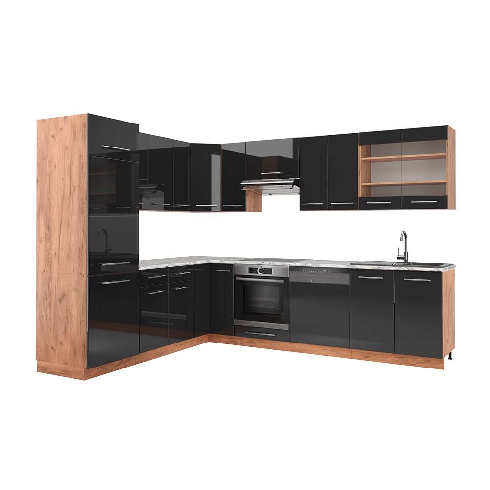 Vicco Küchenzeile R-Line, Schwarz Beton/Anthrazit, 140 günstig online kaufen