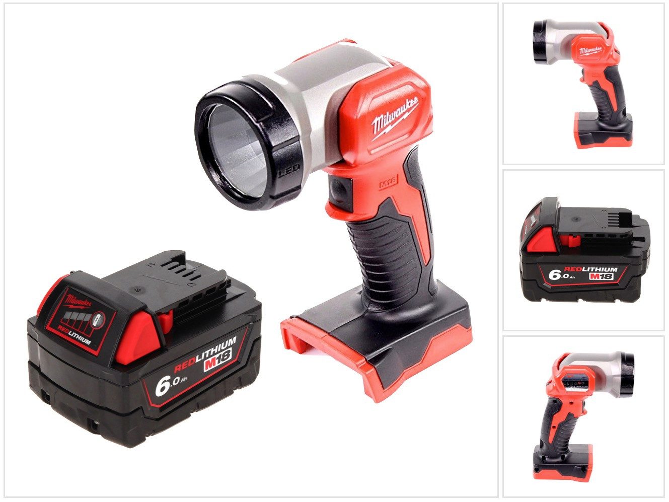 Milwaukee Baustrahler M18 TLED Akku Leuchte LED + 1x Akku 6,0 Ah - ohne Ladegerät