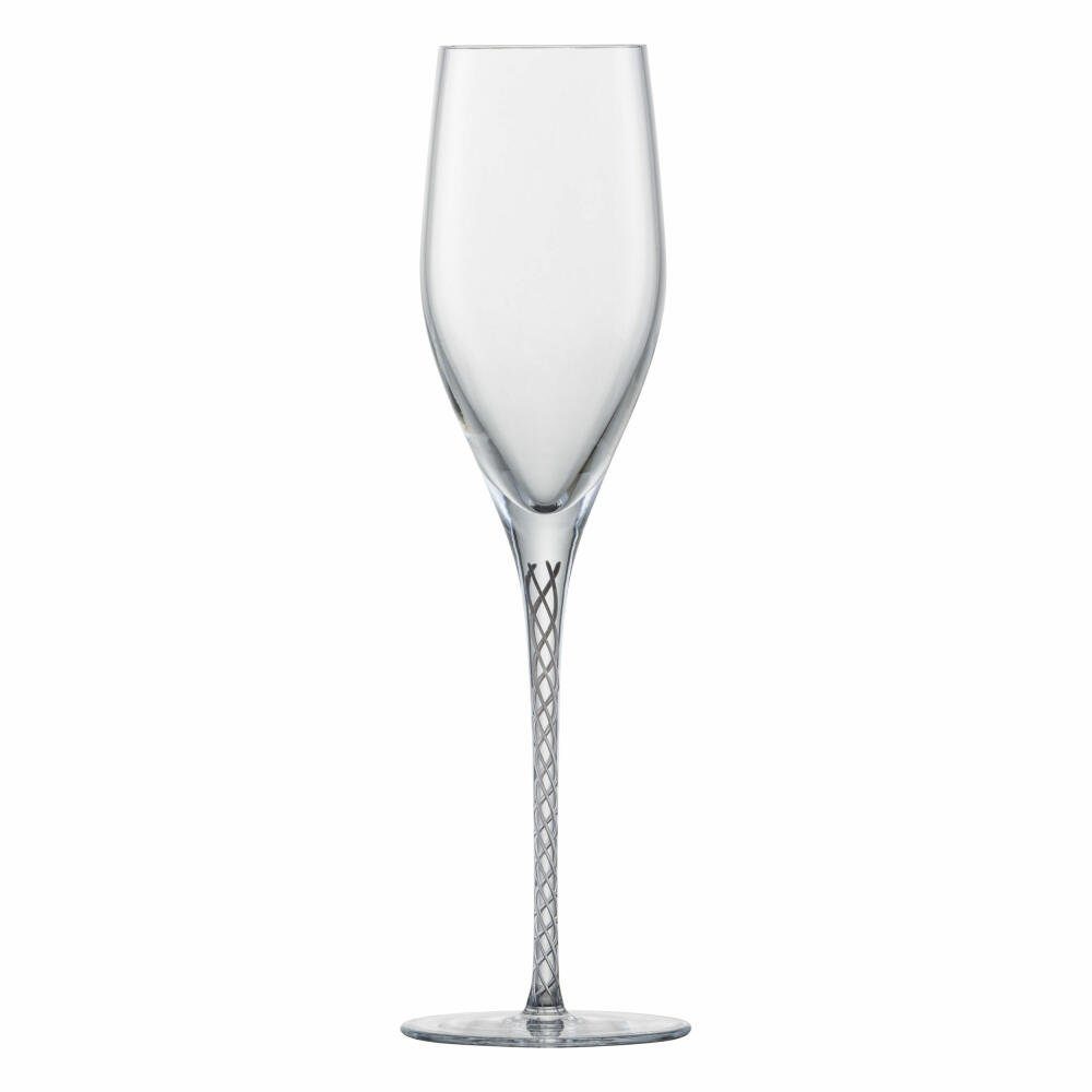 Zwiesel Glas Sektglas Spirit Grafit, 2-tlg., Glas, handgefertigt