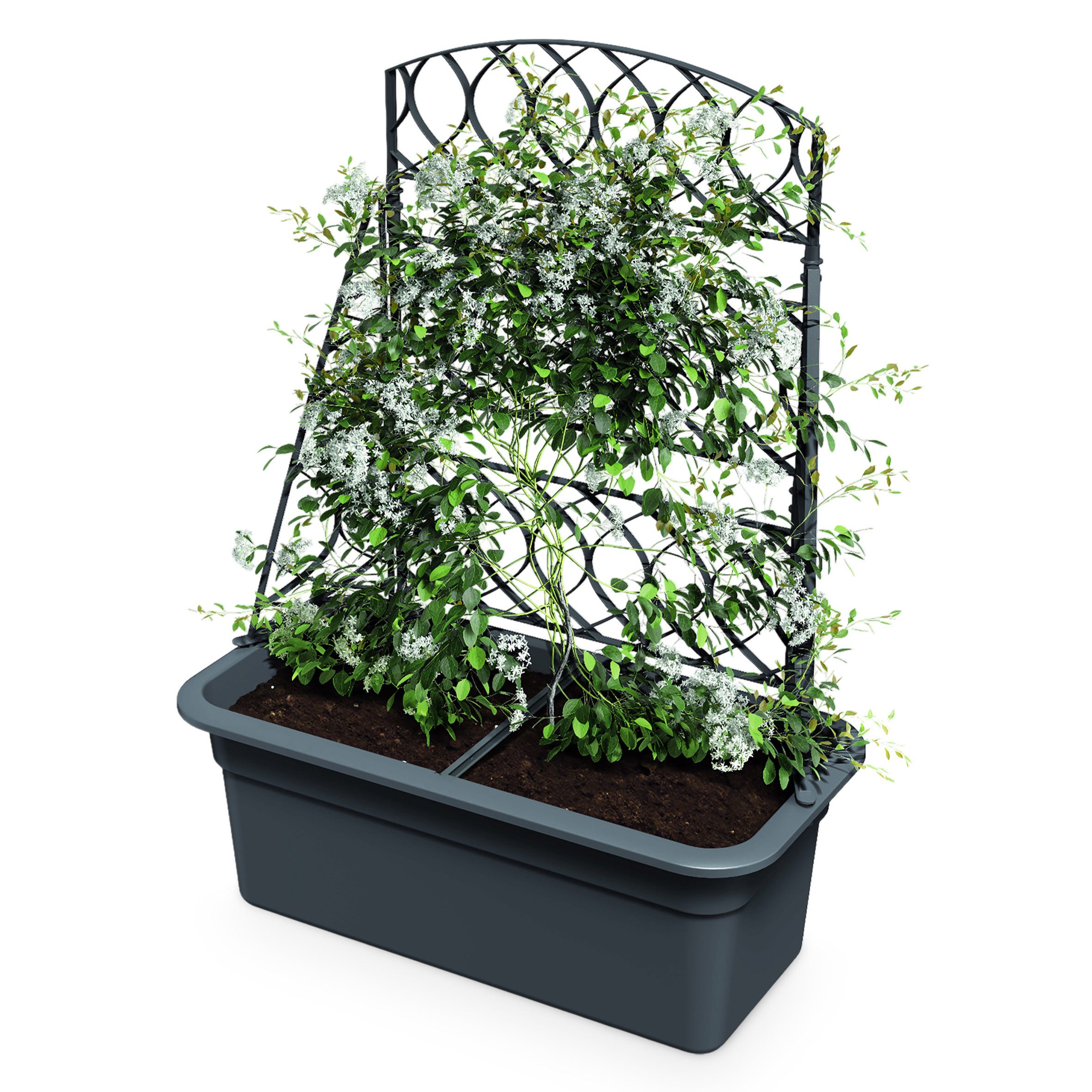 Spetebo Blumenkasten Kunststoff Blumenkasten anthrazit mit günstig online kaufen