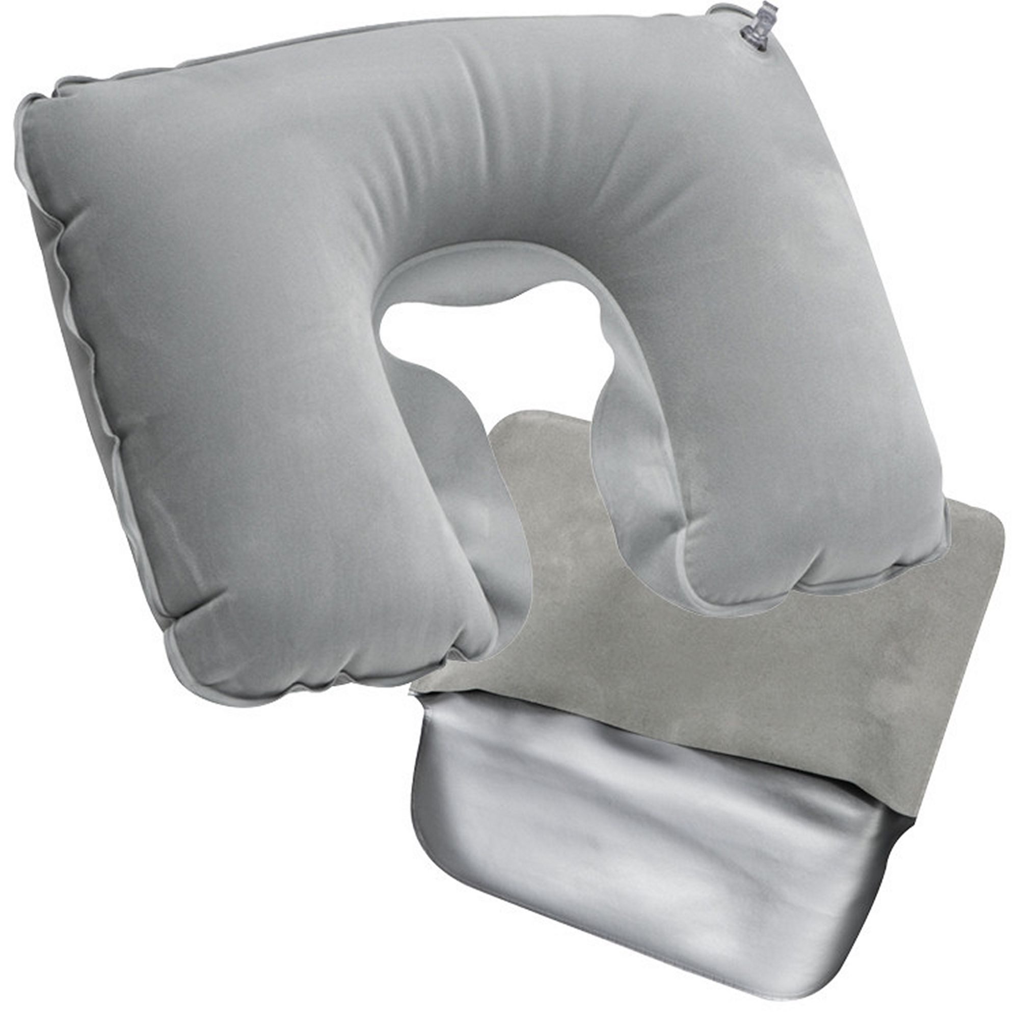 Macma Reisekissen aufblasbares Kissen mit Etui / Reisekissen / Strandkissen / Farbe: gra