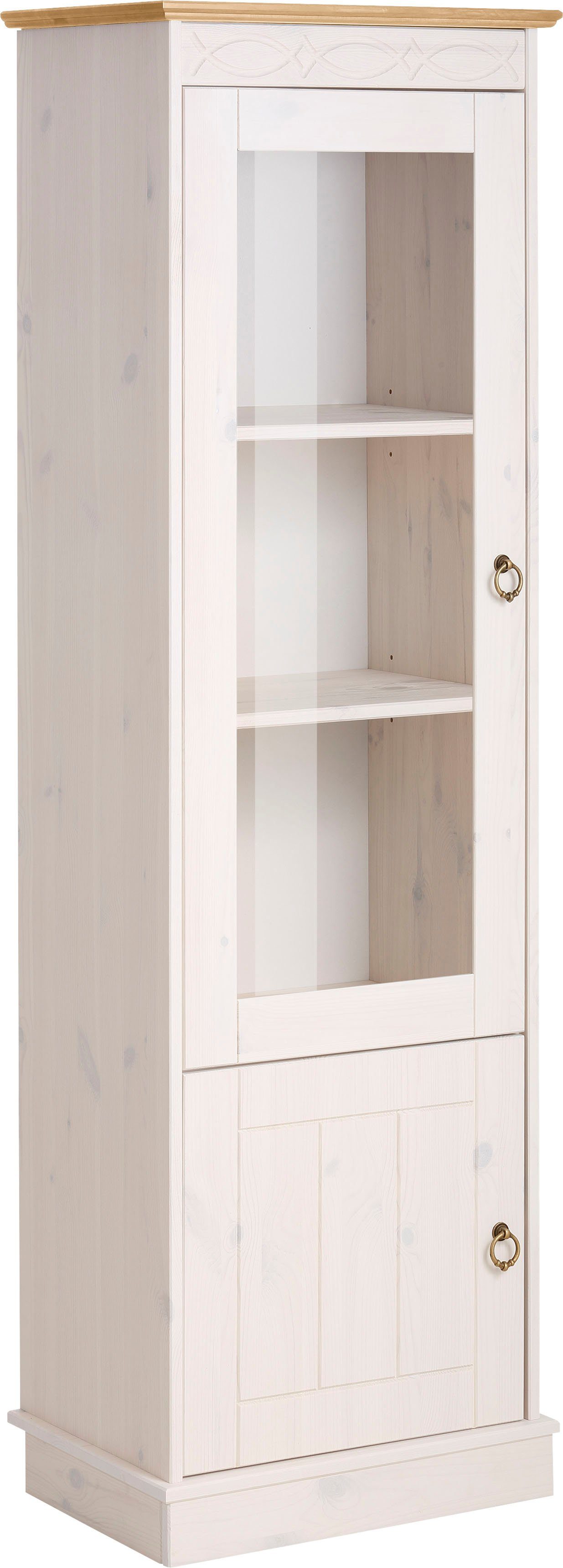 Home affaire Vitrine Indra aus massiver Kiefer, FSC®, 2trg., Höhe 145 cm, d günstig online kaufen