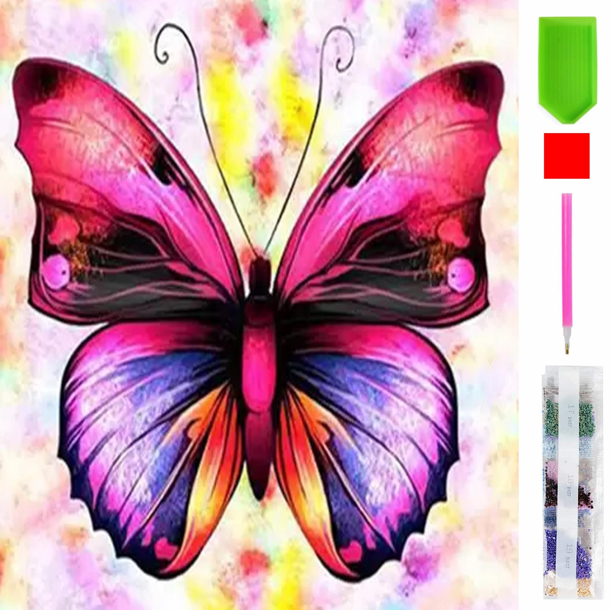Malen nach Zahlen 5d Diamond Painting Schmetterling Malen nach Zahlen 15x20cm