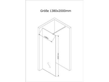 Glaszentrum Hagen Walk-in-Dusche Glaszentrum Hagen 138x200cm "LoLa" Duschwand - Duschabtrennung Satinie