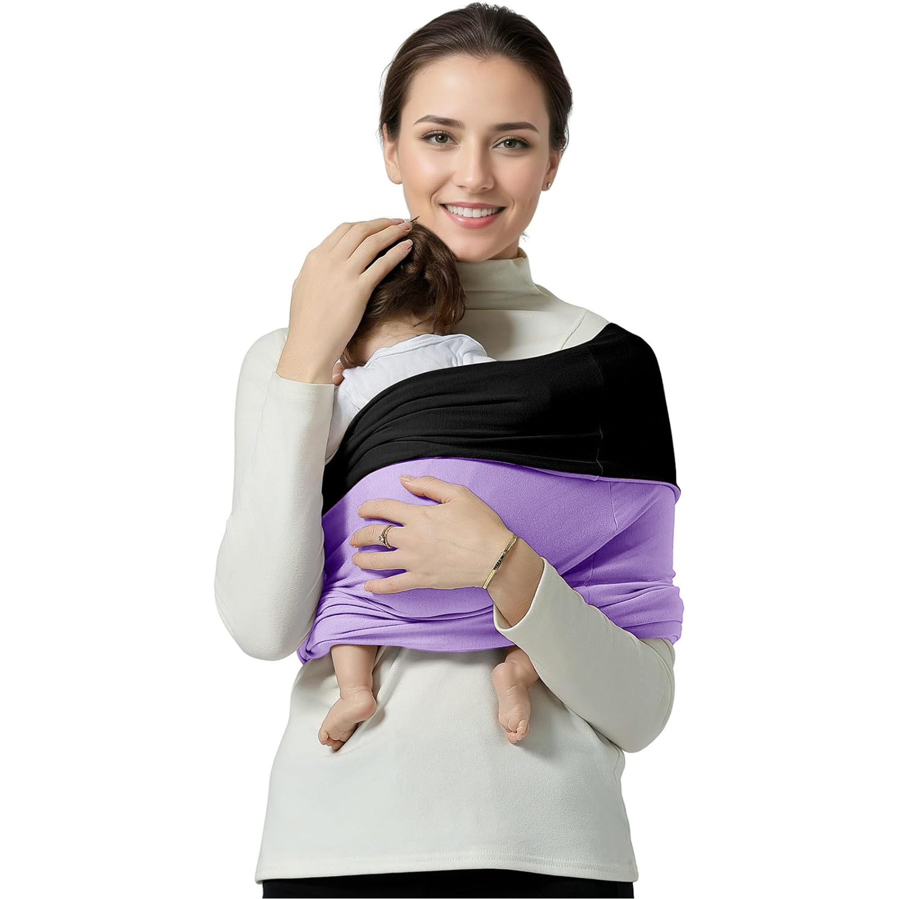 Mutig Babytrage Koala Babytrage elastisch ohne Knoten für Neugeborene & Eltern-S/M/L (Belastbar bis zu 16 kg / 50 lbs, passend ab Geburt bis etwa 3 Jahre, Entlastung für Rücken & Schultern,mehr Komfort für Mama & Pap), freihändiges Tragen beim Kochen, Einkaufen oder Spazierengehen