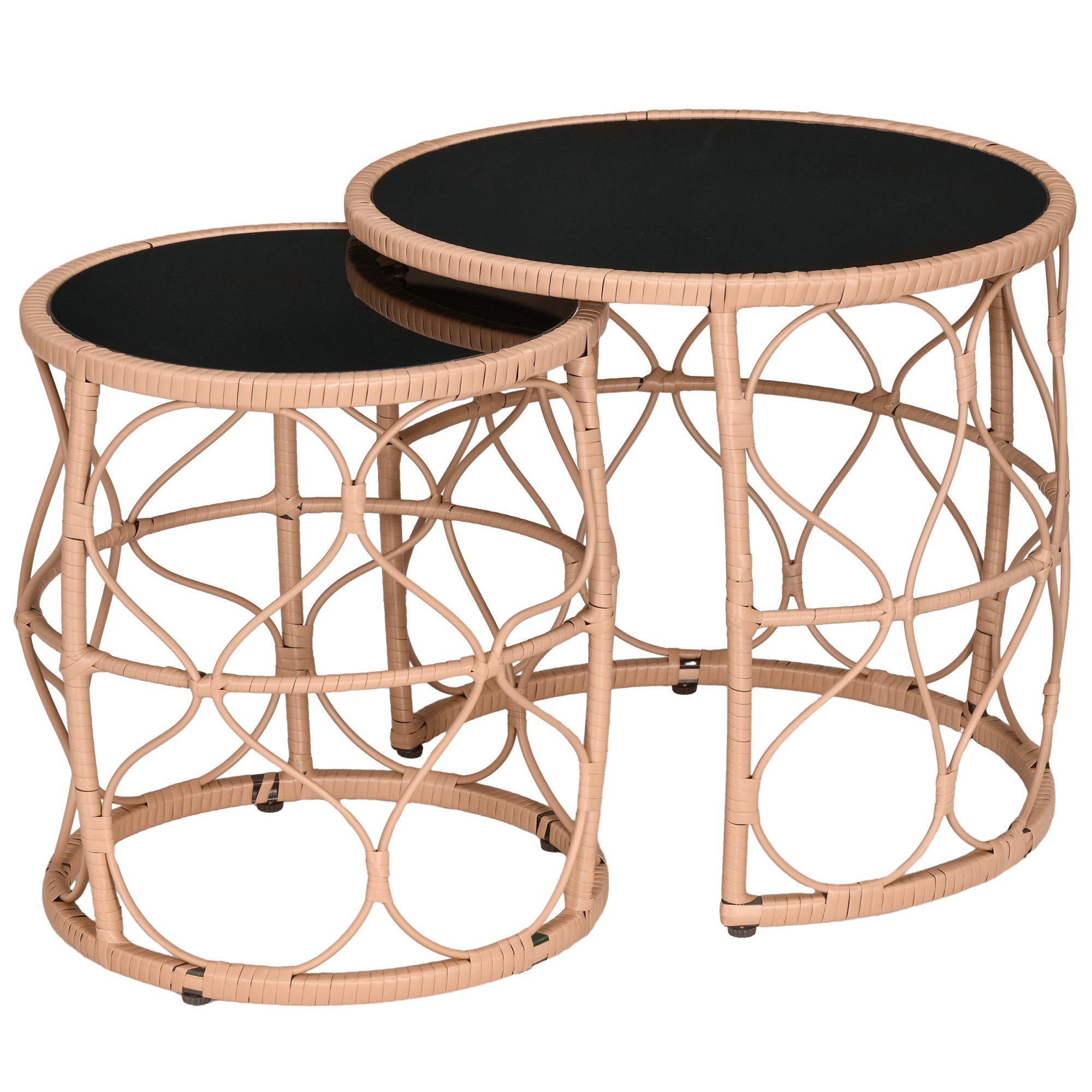 Outsunny Beistelltisch Couchtisch mit Rattanoptik (Kaffeetisch, günstig online kaufen
