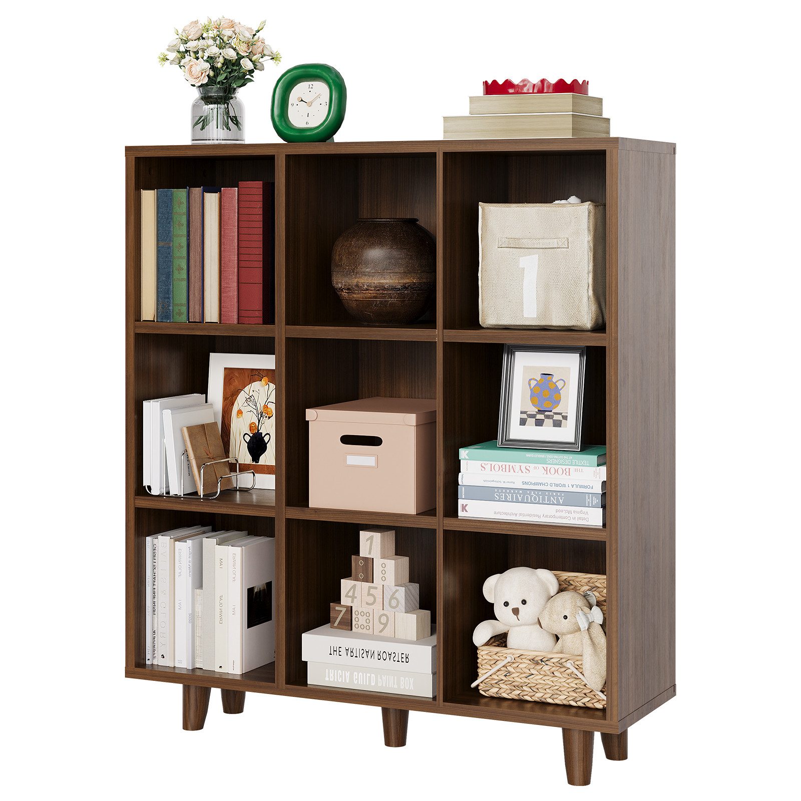 Bücherregal Würfelregal mit 9 Fächern 95x30x108cm