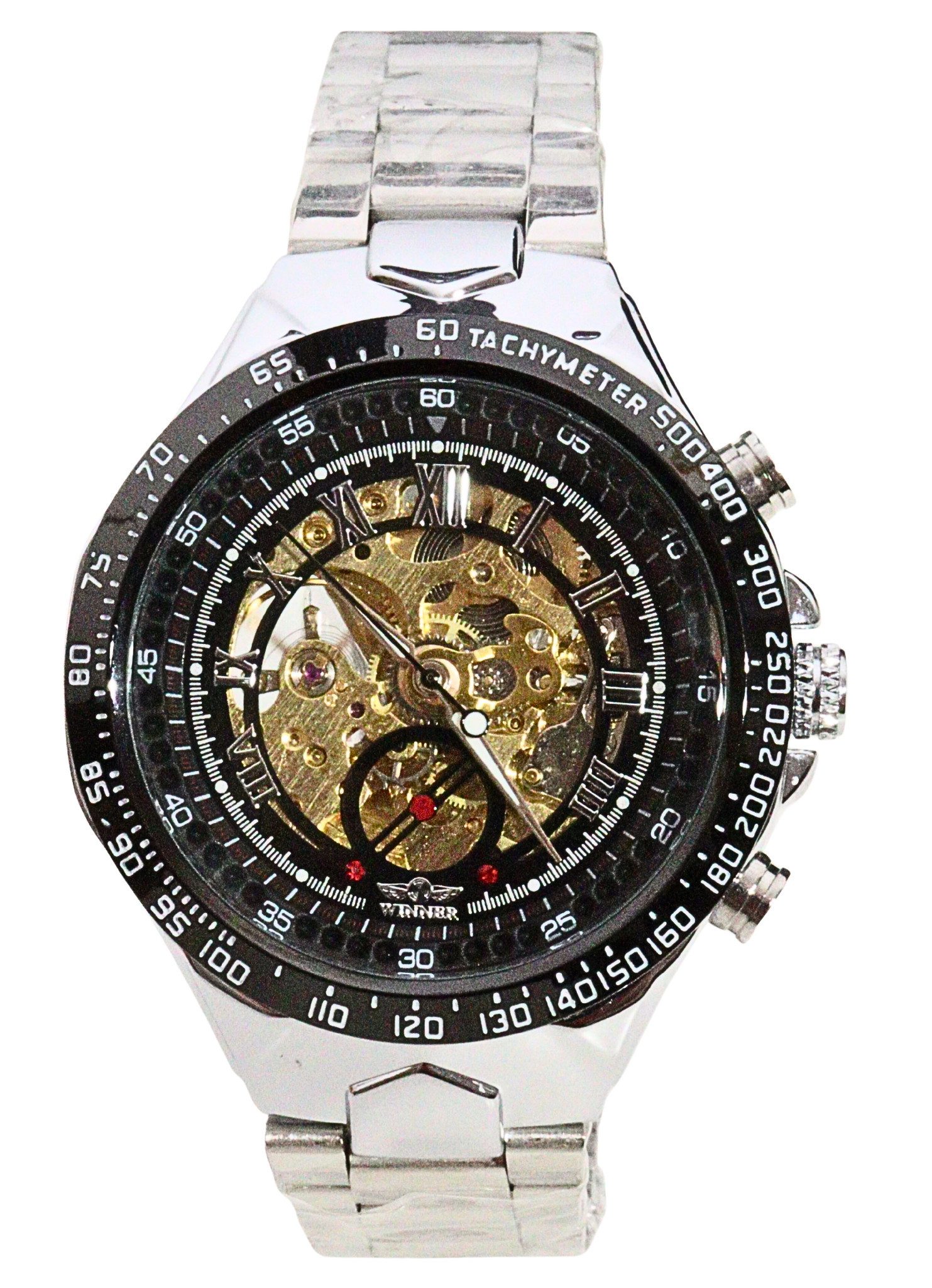 Rötting Design Automatikuhr Herrenuhr Marke Forsining Skelett schwarz goldfarbenes Ziffernblatt, Skelett Ziffernblatt