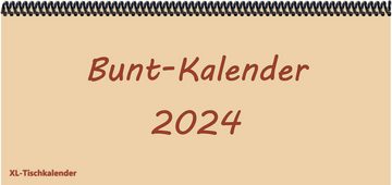 E&Z Verlag Gmbh Schreibtischkalender Bunt - Kalender XL 2024 in der Trendfarbe chamois