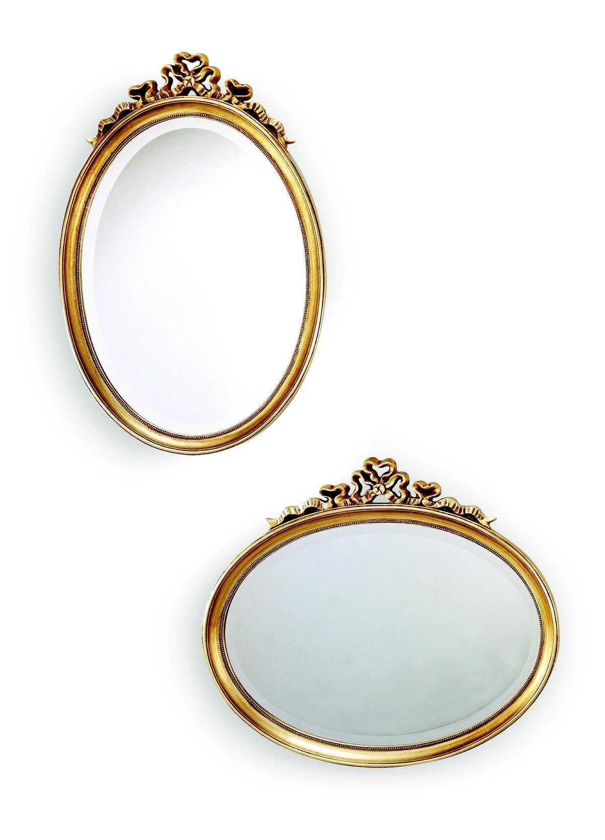 JVmoebel Wandspiegel Eleganter ovaler Spiegel im Barockstil mit goldenem Rahmen, Made in Europa
