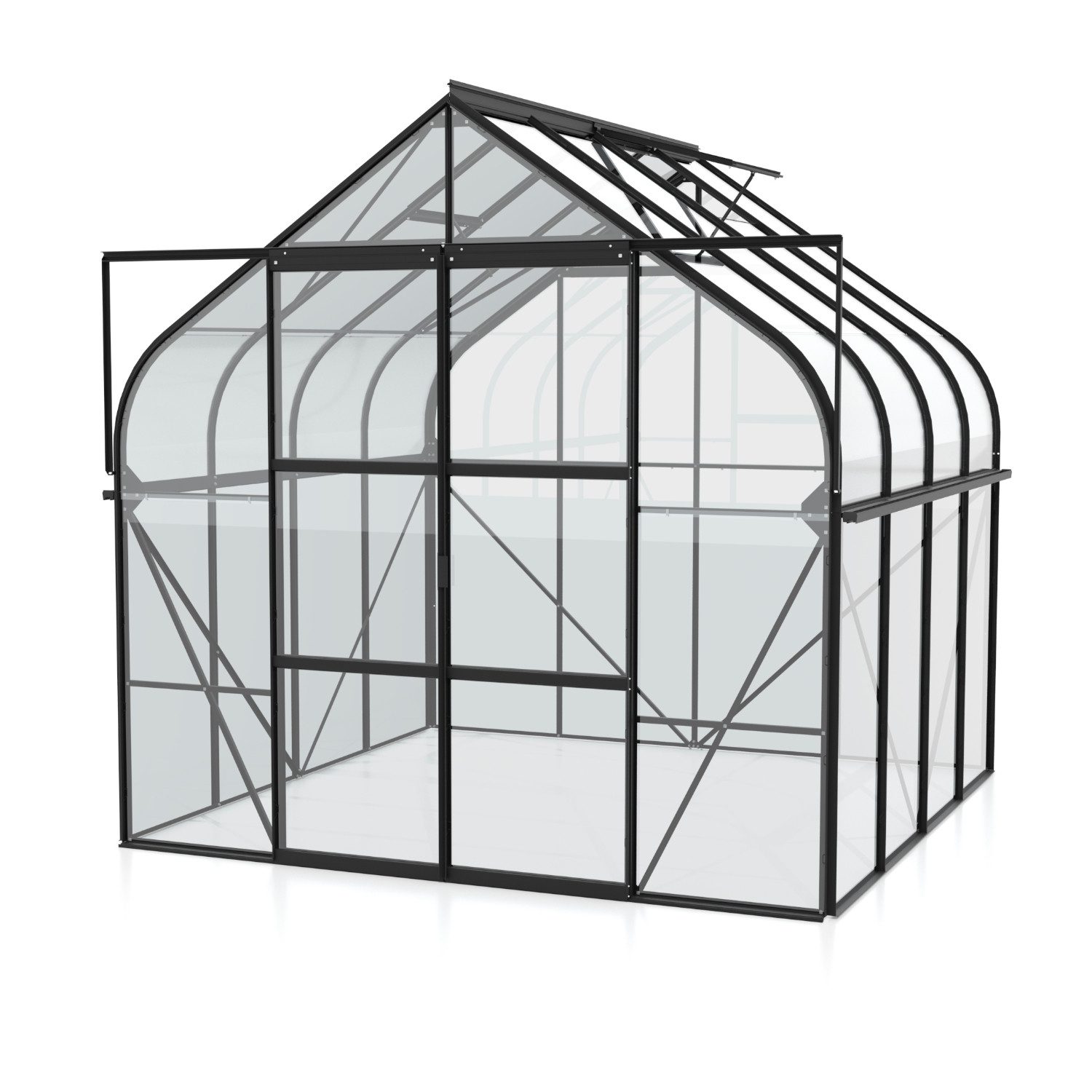 Vitavia Gewächshaus Diana 6700, 3,00 mm Wandstärke, Zollingerdach schwarz | Rabatt: 41%