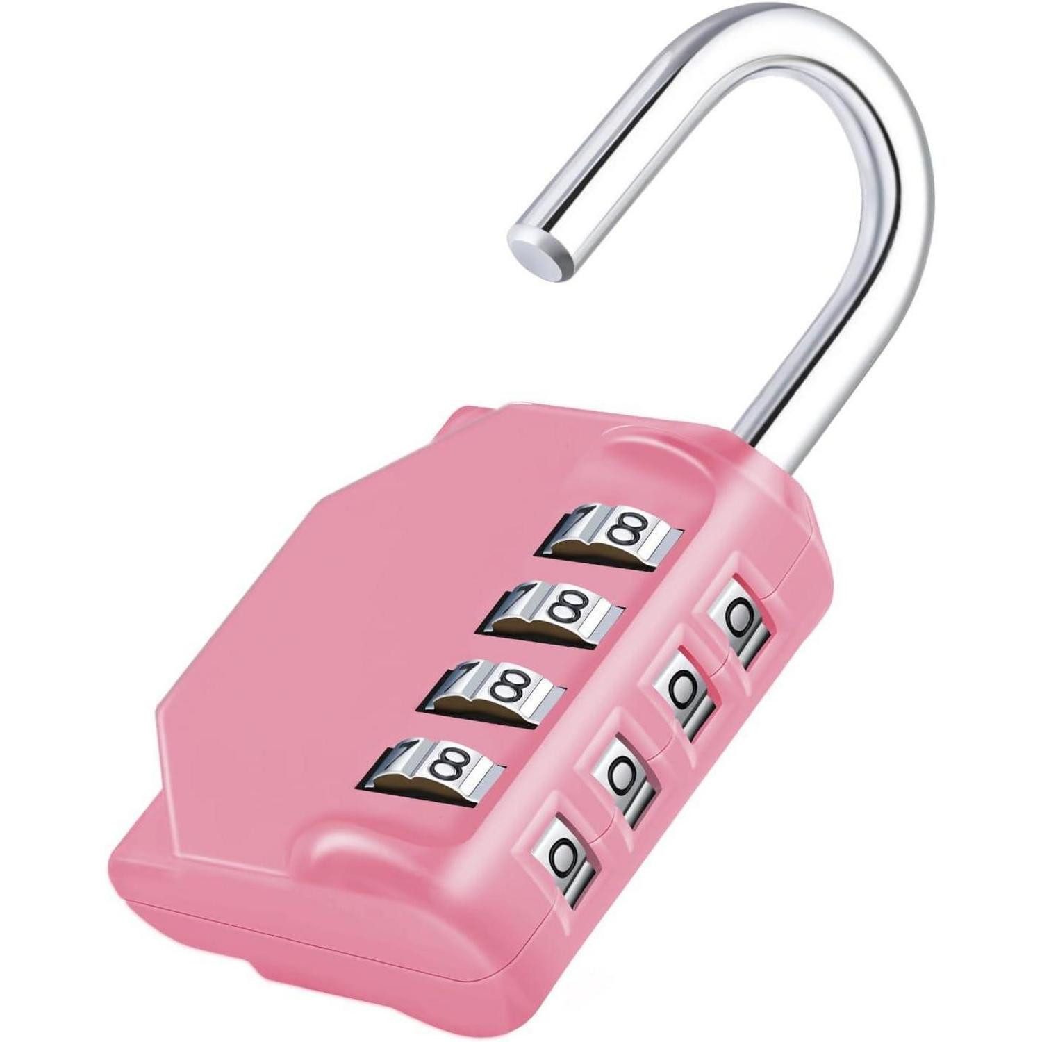 LuxusKollektion Vorhängeschloss Zahlenschloss Vorhängeschloss 4 Stellig rosa wetterfest Fitnessstudio