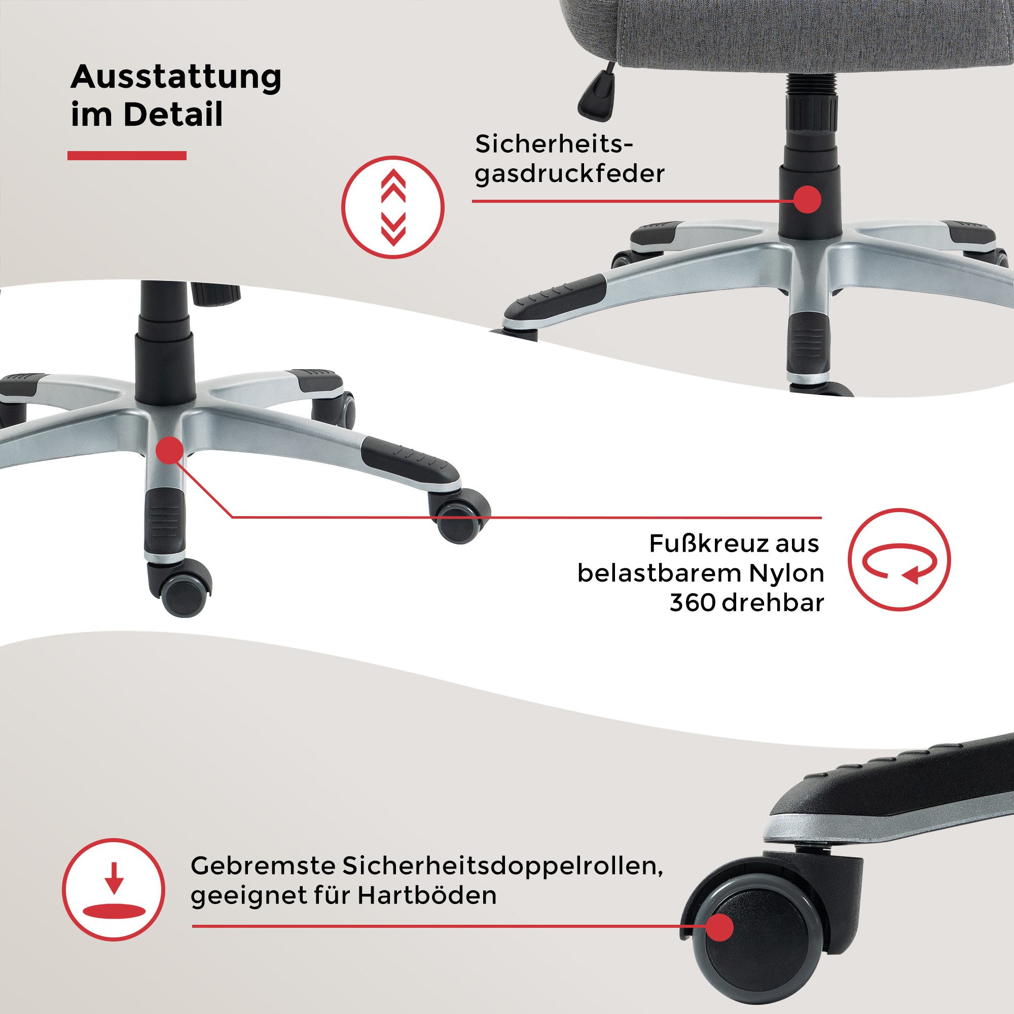 Duo Collection Chefsessel Dirk, ergonomischer Bürostuhl mit Federkern