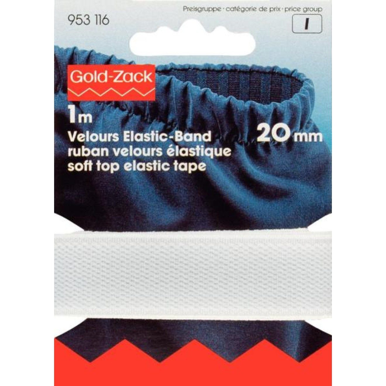 Prym Stricknadeln Velours-Elastic 20 mm weiß 1 m
