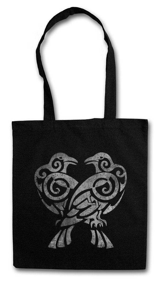 Beuteltasche Hugin And Munin IV Stofftasche Runen Runes Raben Walhalla Odin Thor