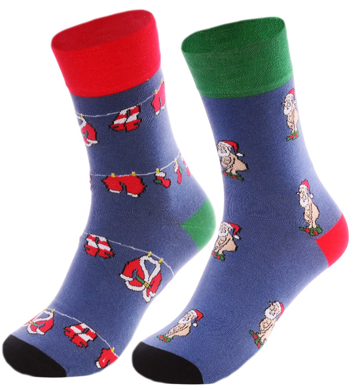 Martinex Freizeitsocken Носки Weihnachtssocken 1 Paar Strümpfe mit Weihnachtsmuster bunt nahtlos, weihnachtlich, 34 35 36 37 38 39 40 41 42 43 44 45 46