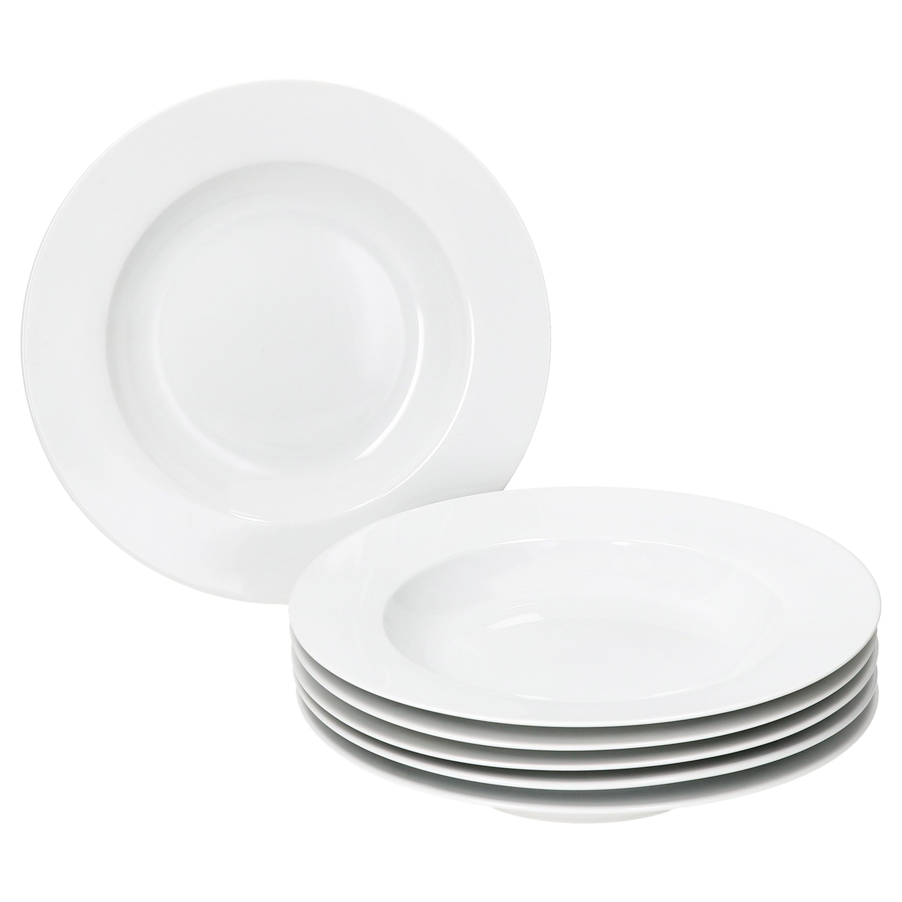MamboCat Suppenteller 6er Set Tommy Suppenteller weiß 200ml Porzellan 6 Pers. tiefe Teller