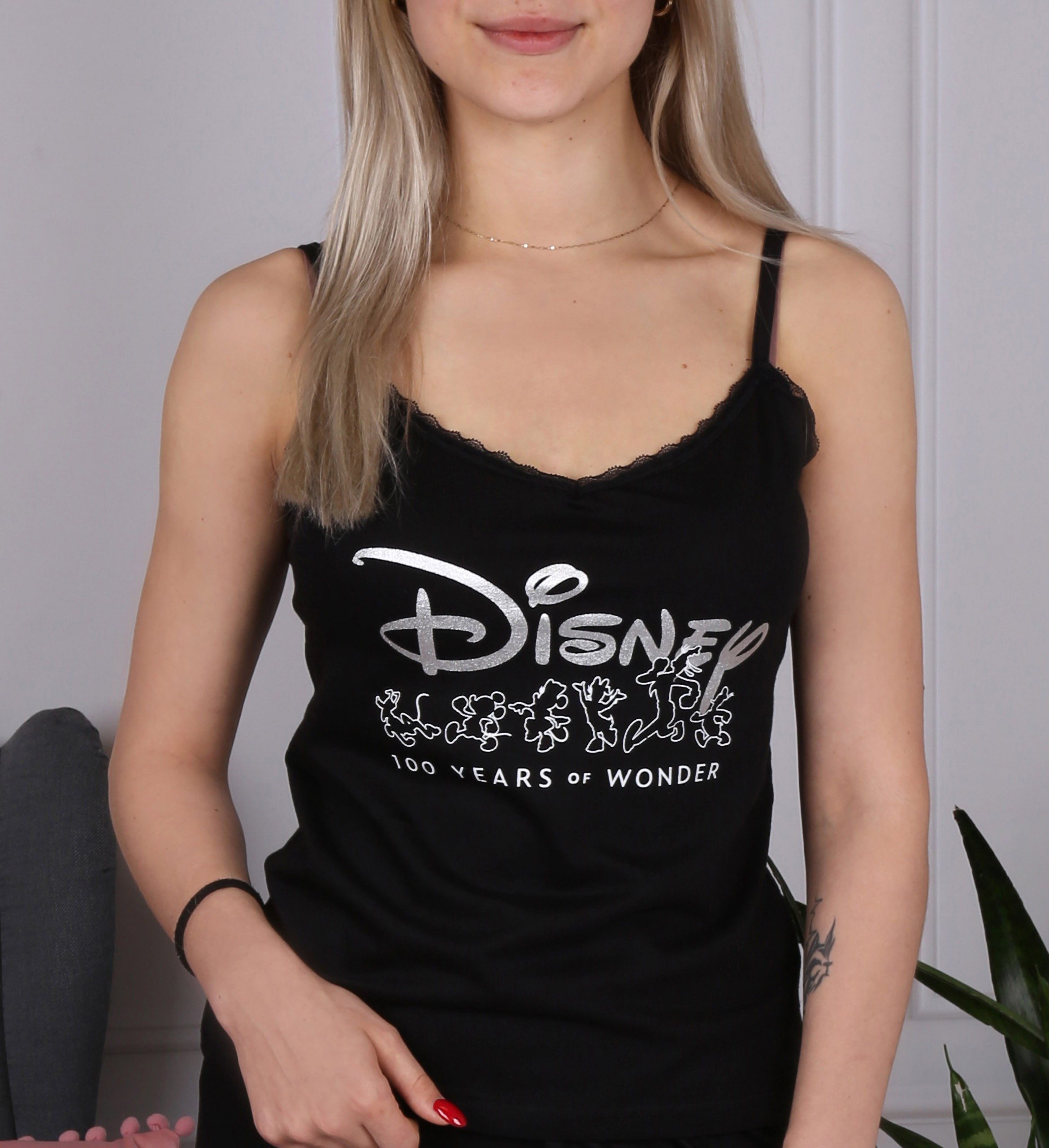 Disney Pyjama Disney BAUMWOLLE Damenpyjama mit Trägern, Sommerpyjama