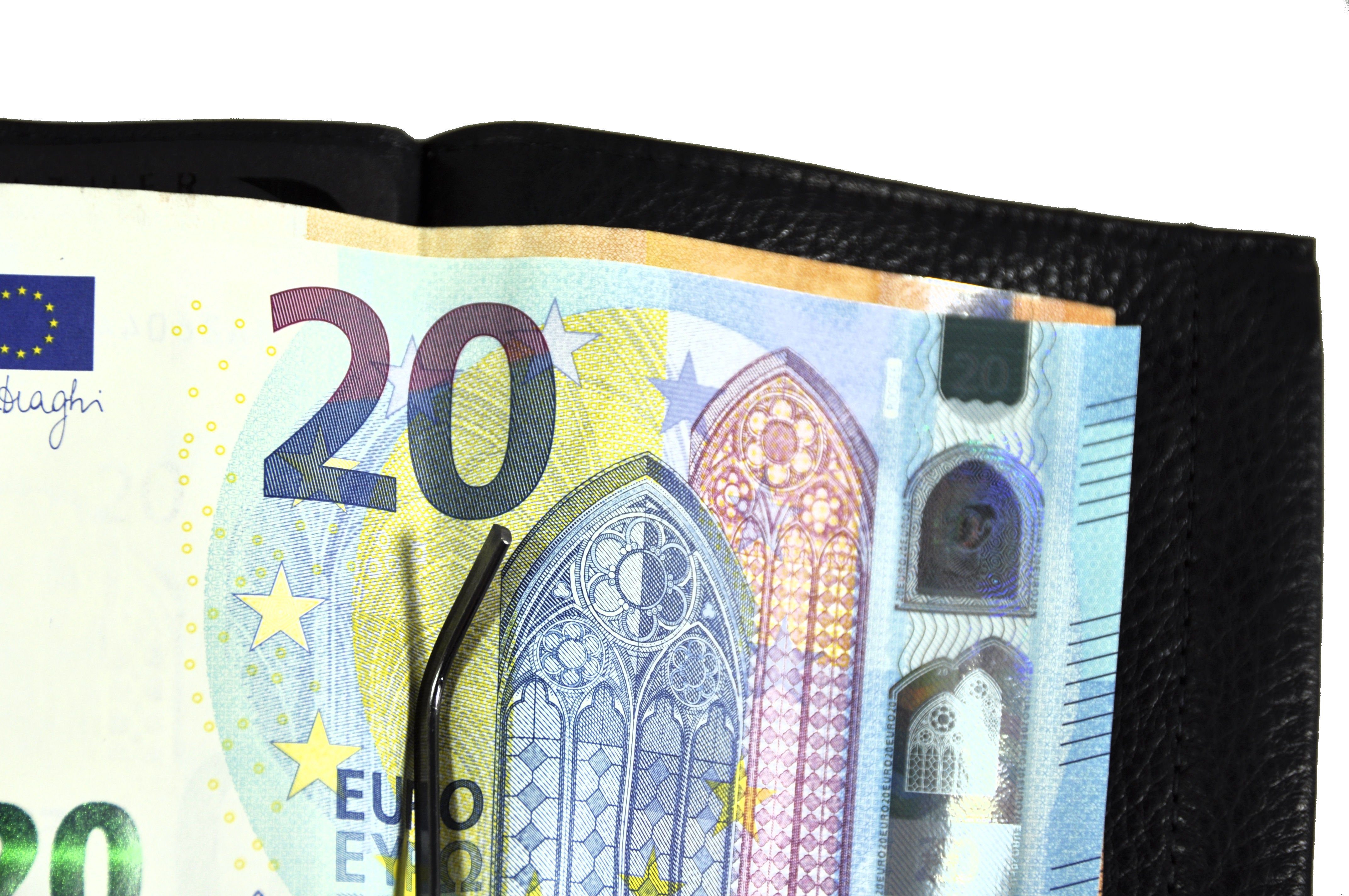 JOCKEY CLUB Geldscheinklammer Federschnapp-Münzfach, echt Leder, Dollarclip günstig online kaufen