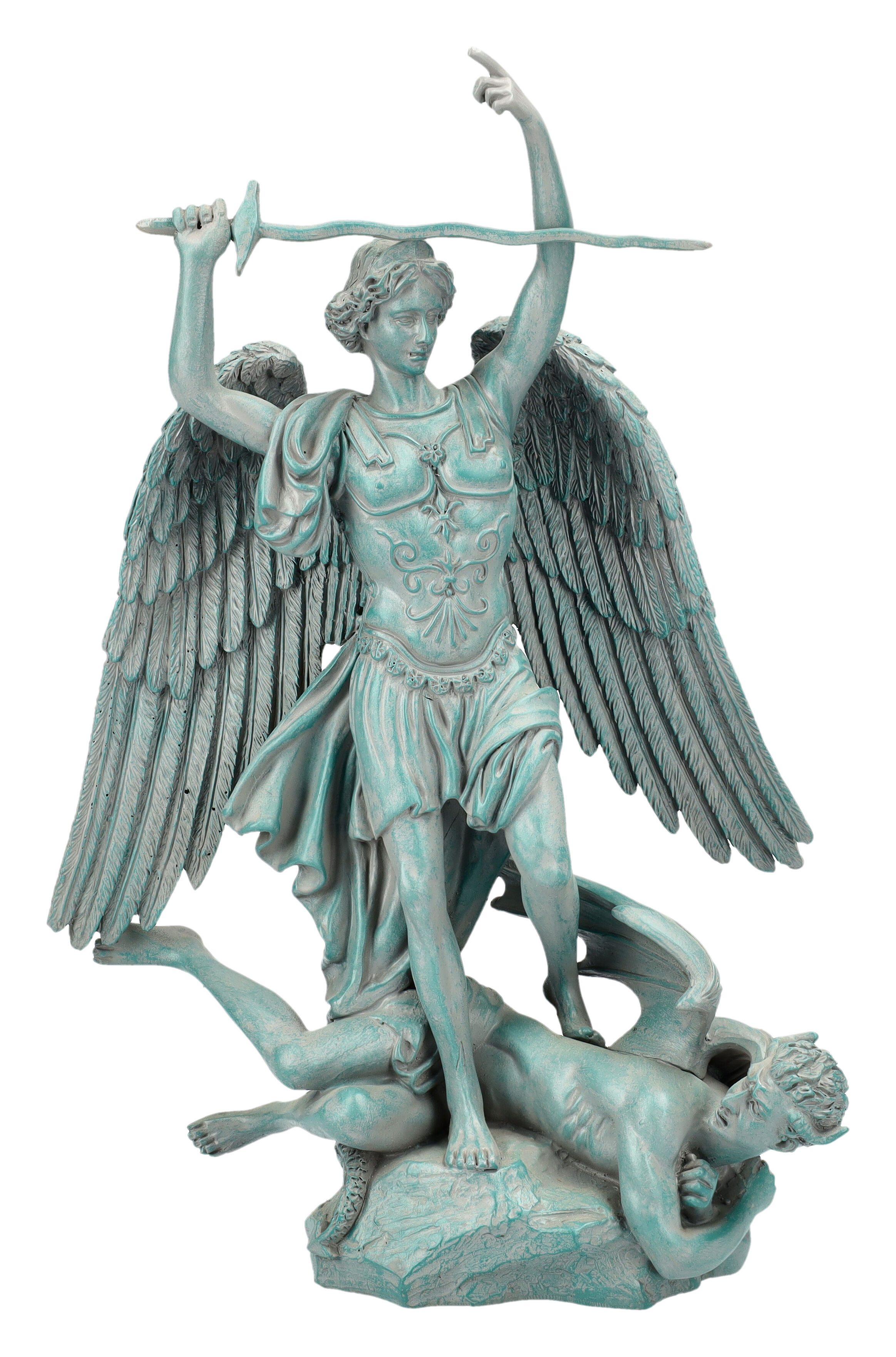 Figuren Shop GmbH Dekofigur Erzengel Michael Figur – Triumph über das Böse Statue 24,5cm Dekofigur