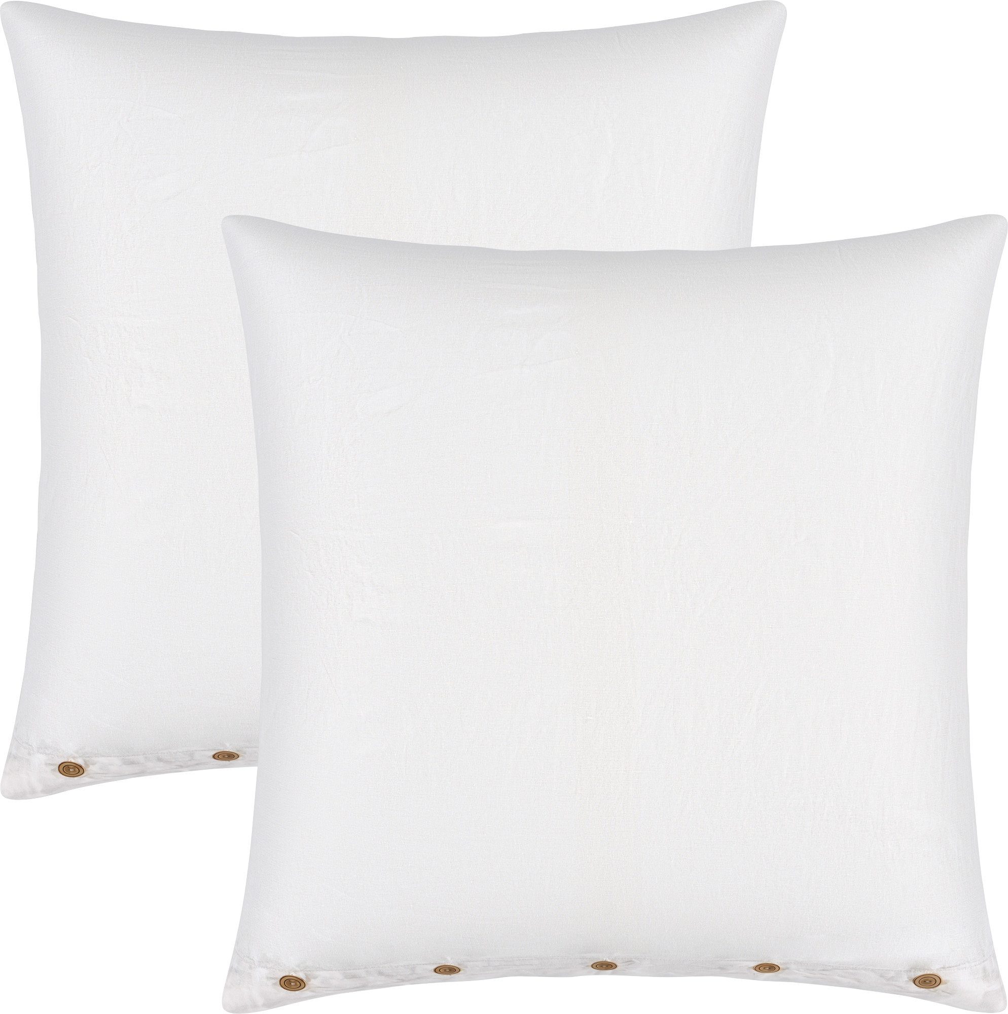 Erwin Müller Kissenbezüge Kissenbezug "Deggendorf" 2er-Pack, Halbleinen Uni