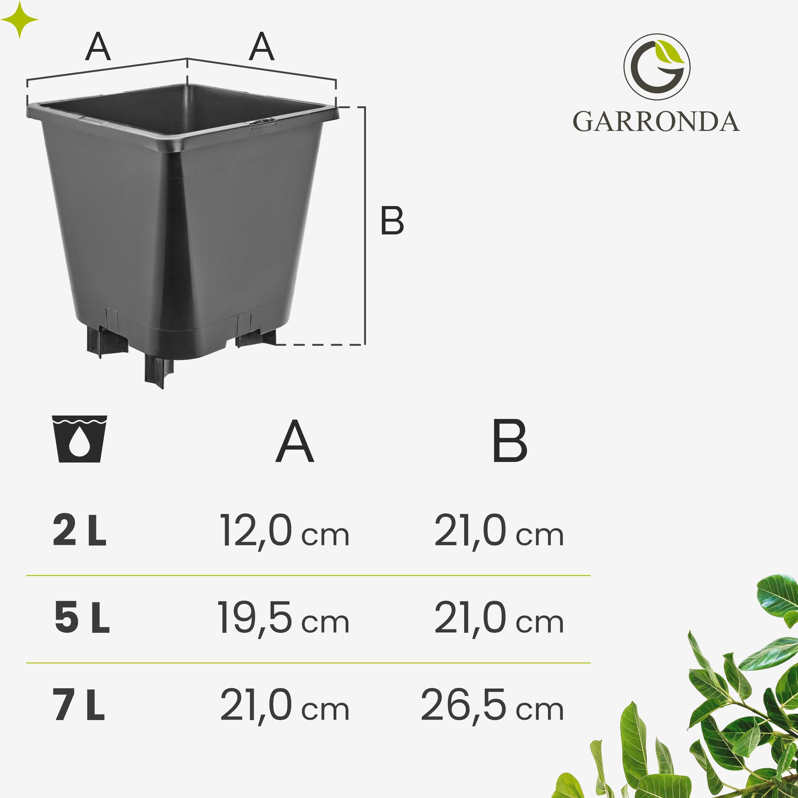 Garronda Blumentopf Kunststoff mit Standfüßen für Erdbeeren und Himbeeren GD-0206 (10 St., 10er Set)