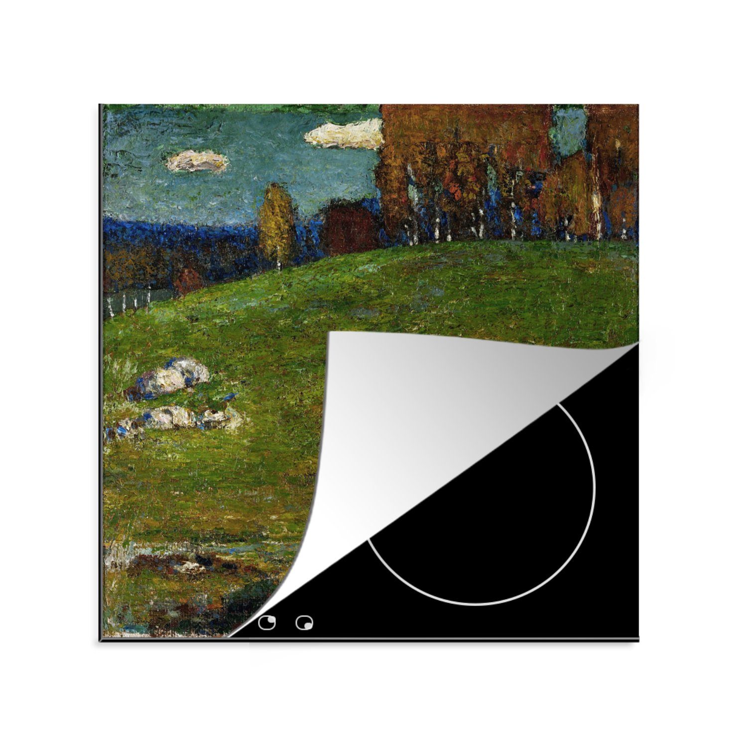 MuchoWow Herdblende-/Abdeckplatte Der Blaue Reiter - Gemälde von Wassily Kandinsky, Vinyl, (1 tlg), 78x78 cm, Ceranfeldabdeckung, Arbeitsplatte für küche