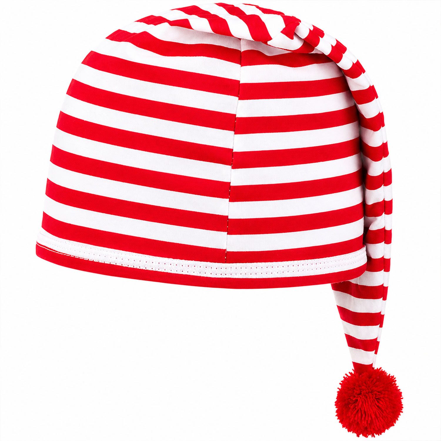 Kostüm Kinder Schlafmütze mit Bommel - Baumwolle, Rot We