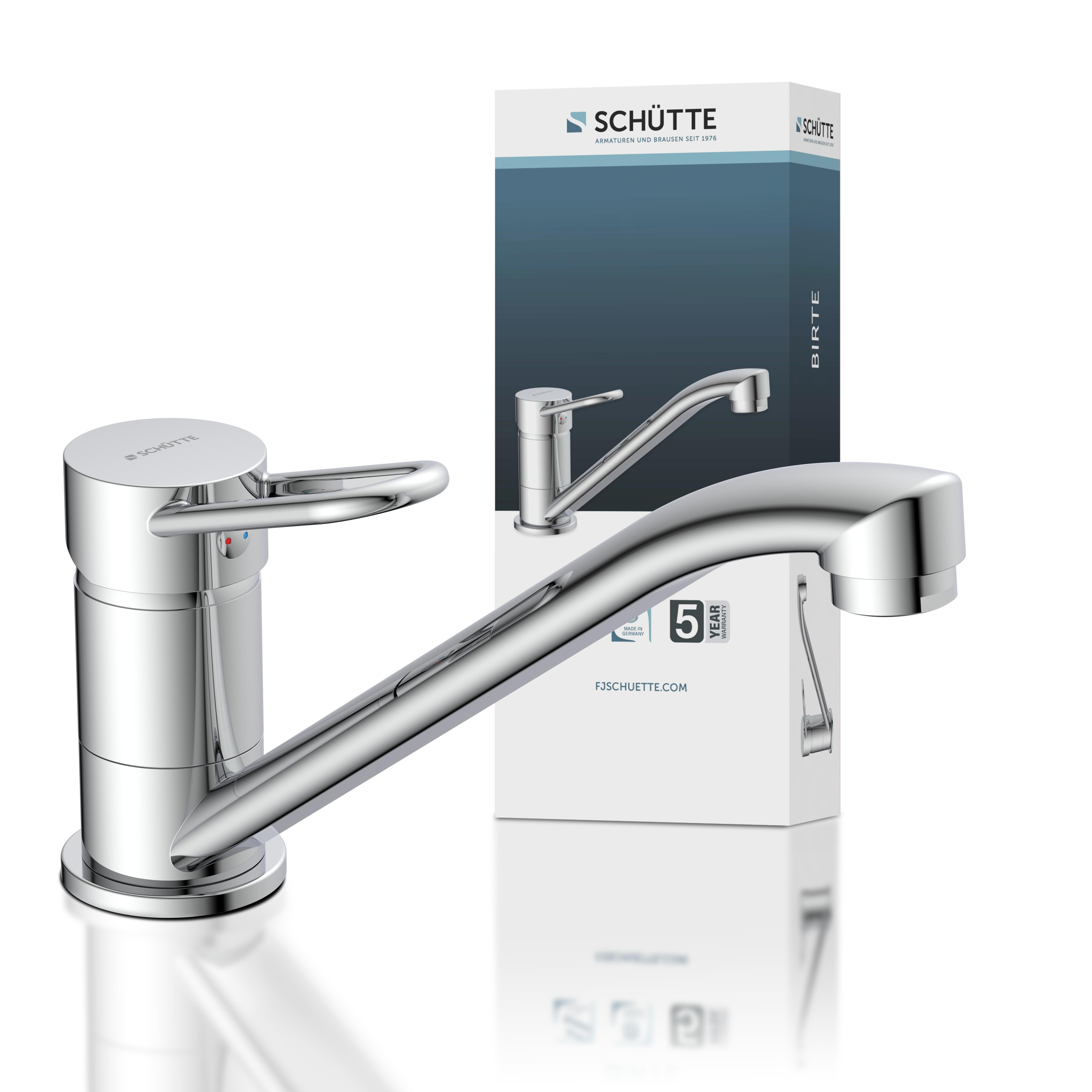 Schütte Spültischarmatur Birte 360° schwenkbarer Wasserhahn Küche, Mischbatterie, Chrom, Hochdruck