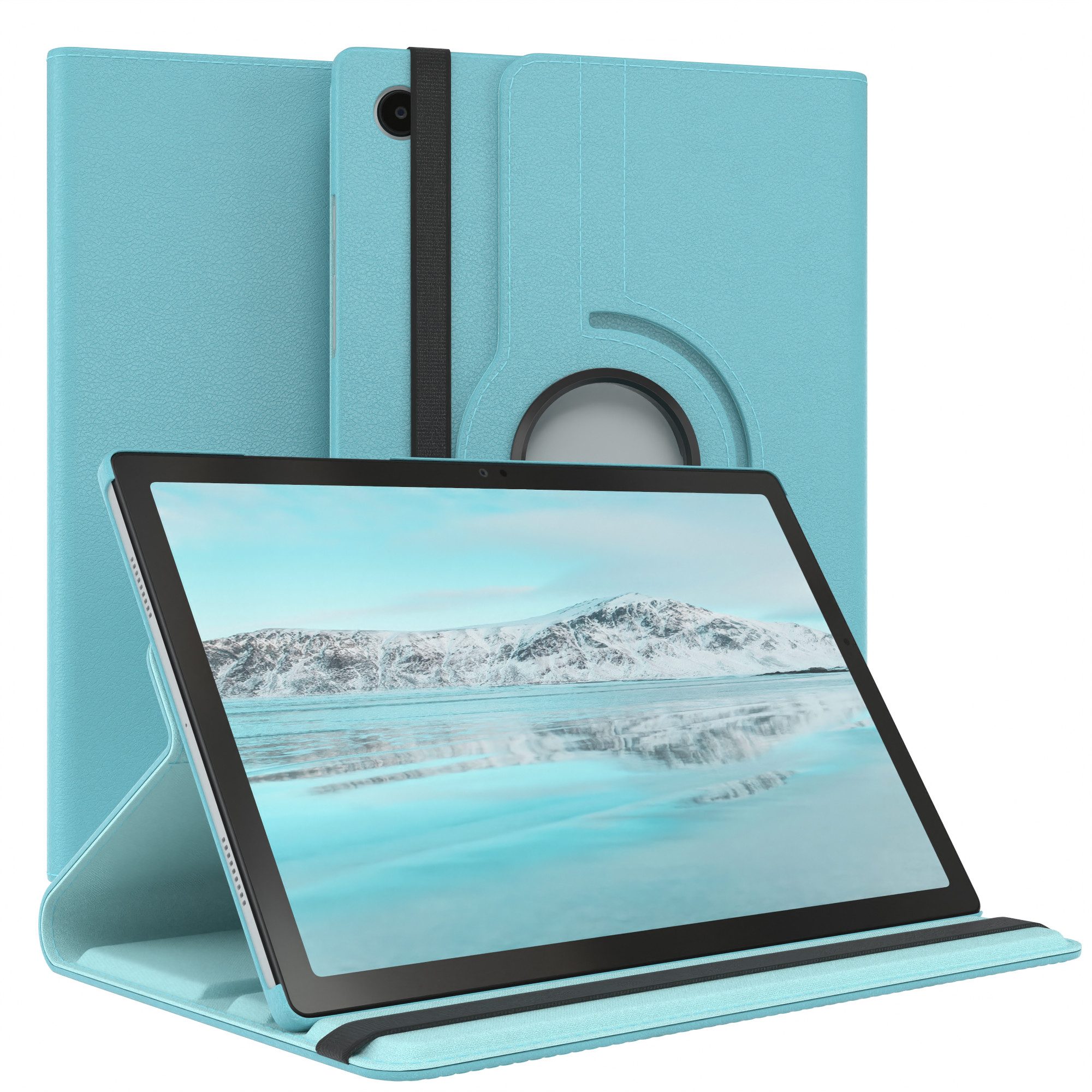 EAZY CASE Tablet-Hülle Rotation Case für Samsung Galaxy Tab A8 10.5 LTE 10,5 Zoll, Schutzasche für Tablets Flipcase Hülle Kratzschutz Displayschutz Blau