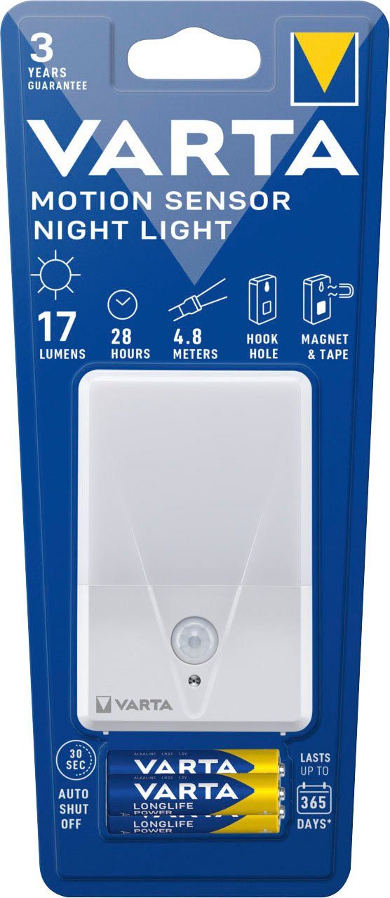 Nachtlicht VARTA Motion Sensor Nachtlicht ist batteriebetrieben inkl. 3xAAA