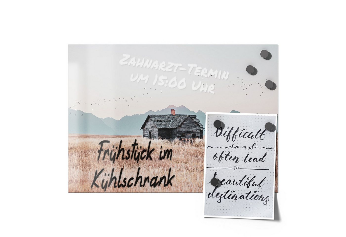 Thumbnail - DEQORI Magnetfolie 'Stille Feldhütte', beschreibbar universal Magnetmatte magnetisch Folie Planer Kalender