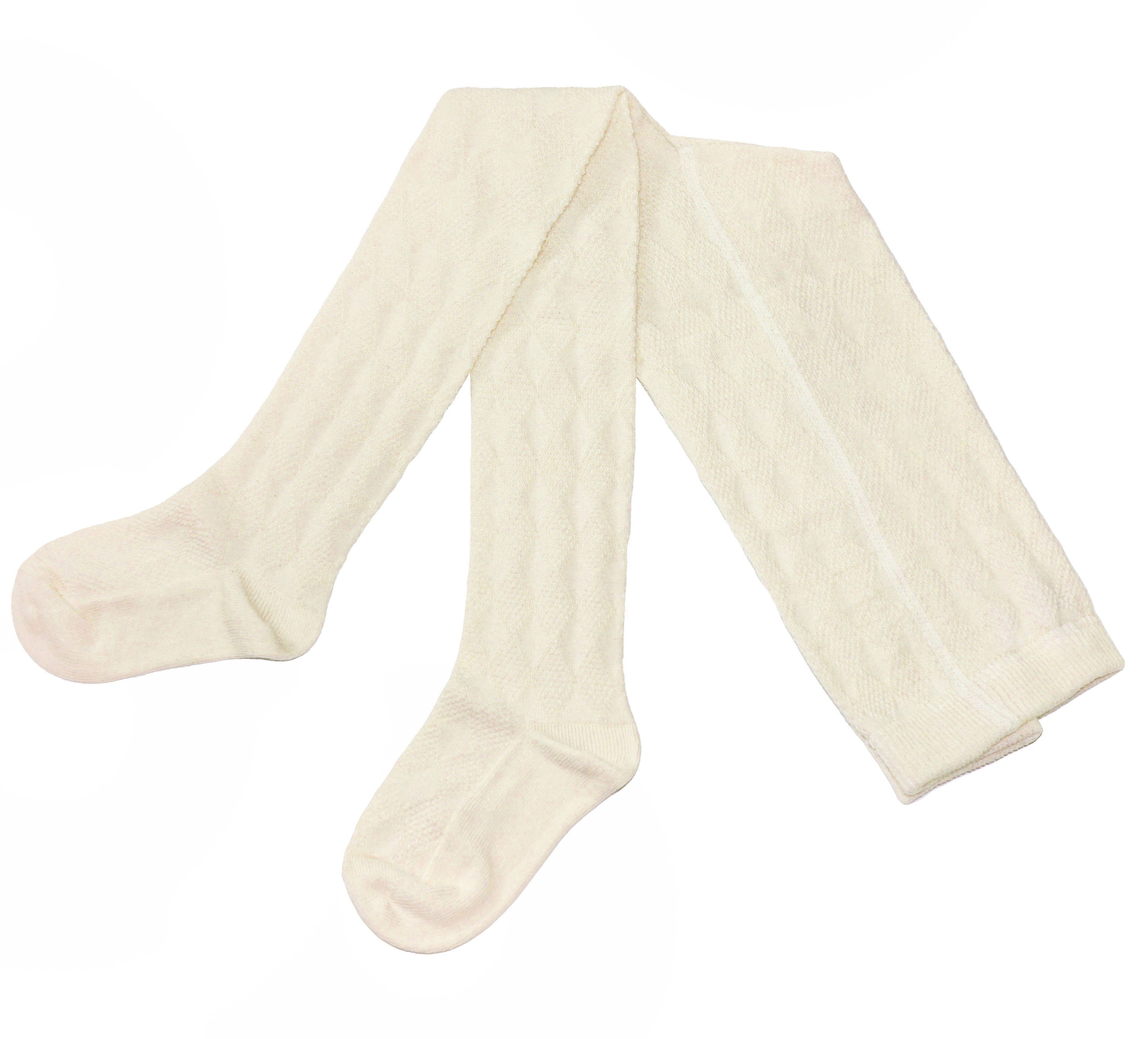 WERI SPEZIALS Strumpfhersteller GmbH Strickstrumpfhose Kinderstrumpfhosen für Mädchen >>Große Rhombe<< weiche Baumwolle