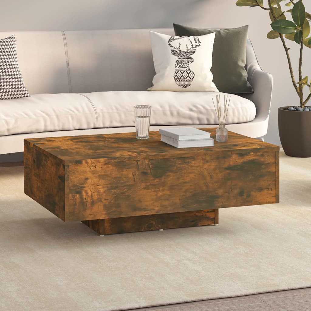furnicato Couchtisch aus Holzwerkstoff 85 x 55 x 31 cm in Räuchereiche (1-S günstig online kaufen