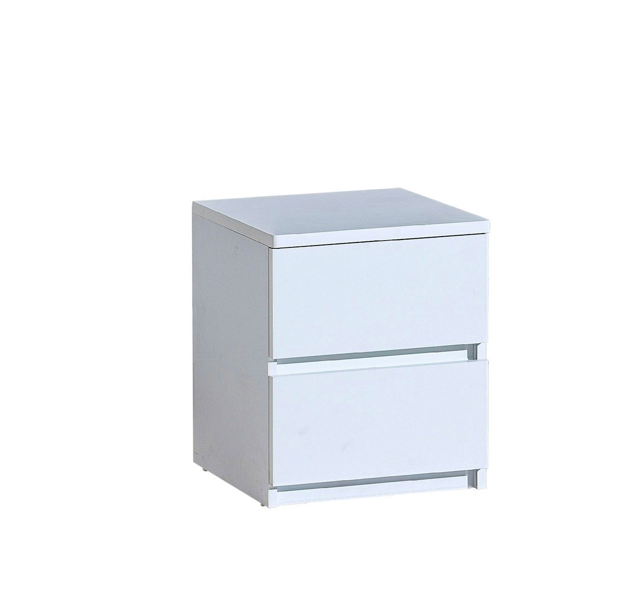 Nachttisch KRYOS 40 cm Nachtschrank mit 2 Schubladen Weiß